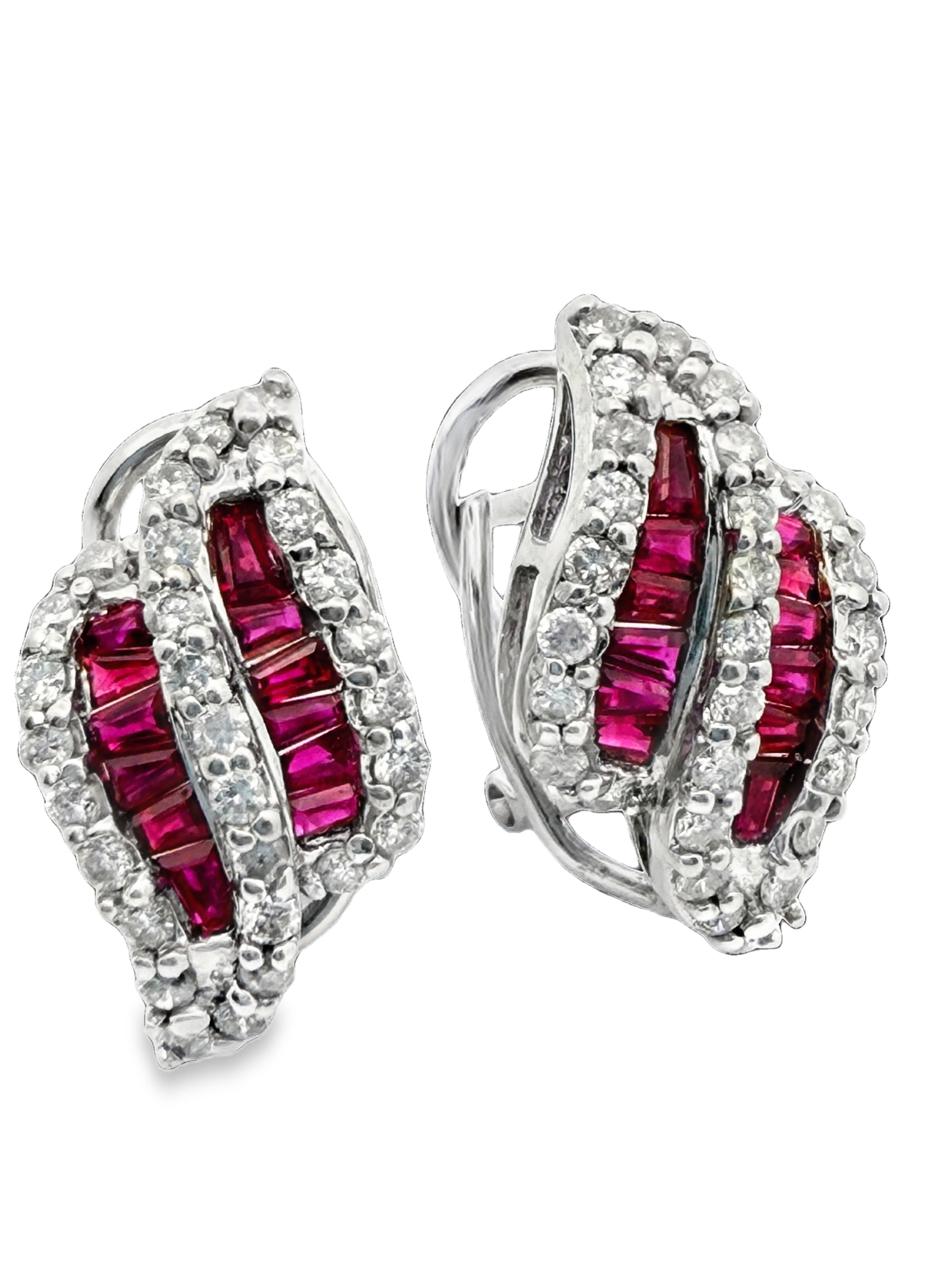 Natural Ruby and Diamond Earrings