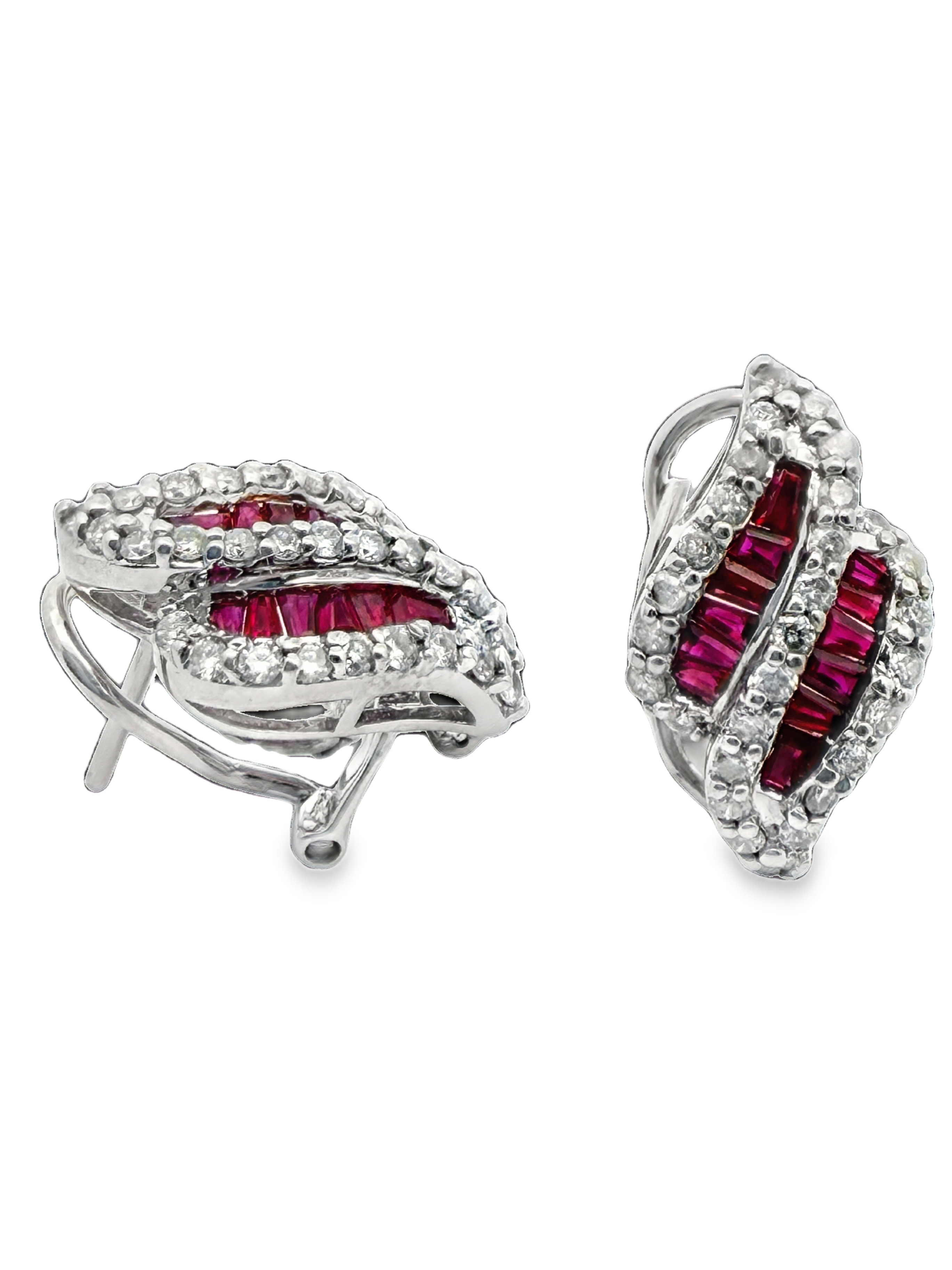 Natural Ruby and Diamond Earrings