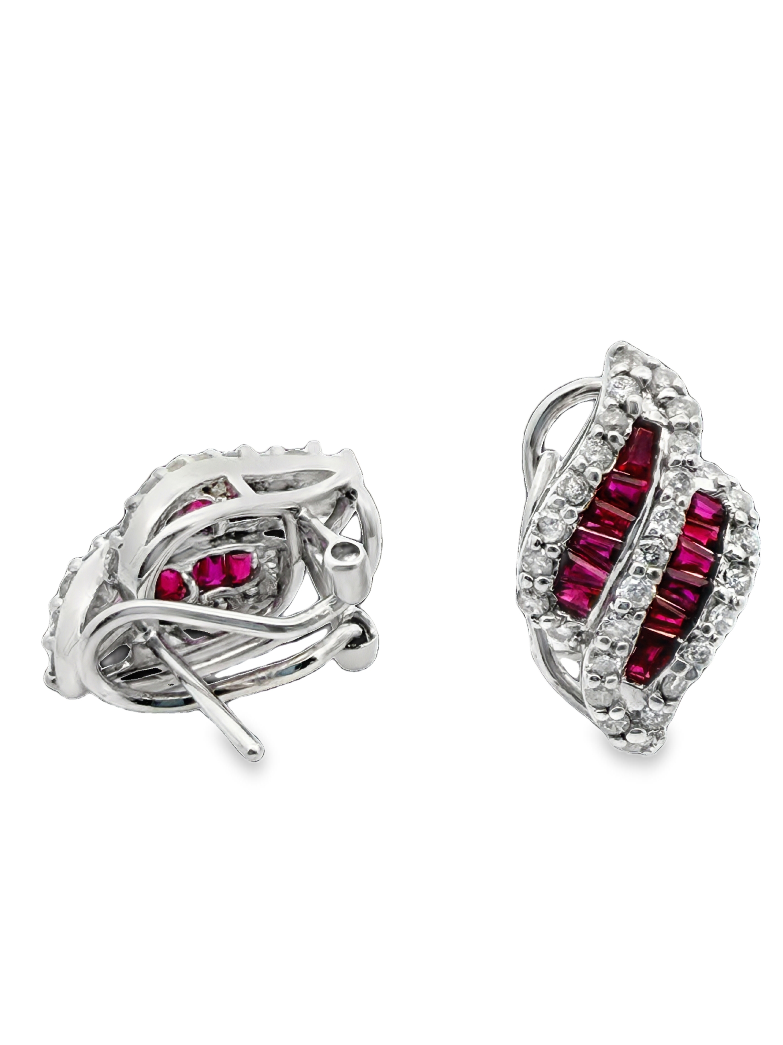 Natural Ruby and Diamond Earrings