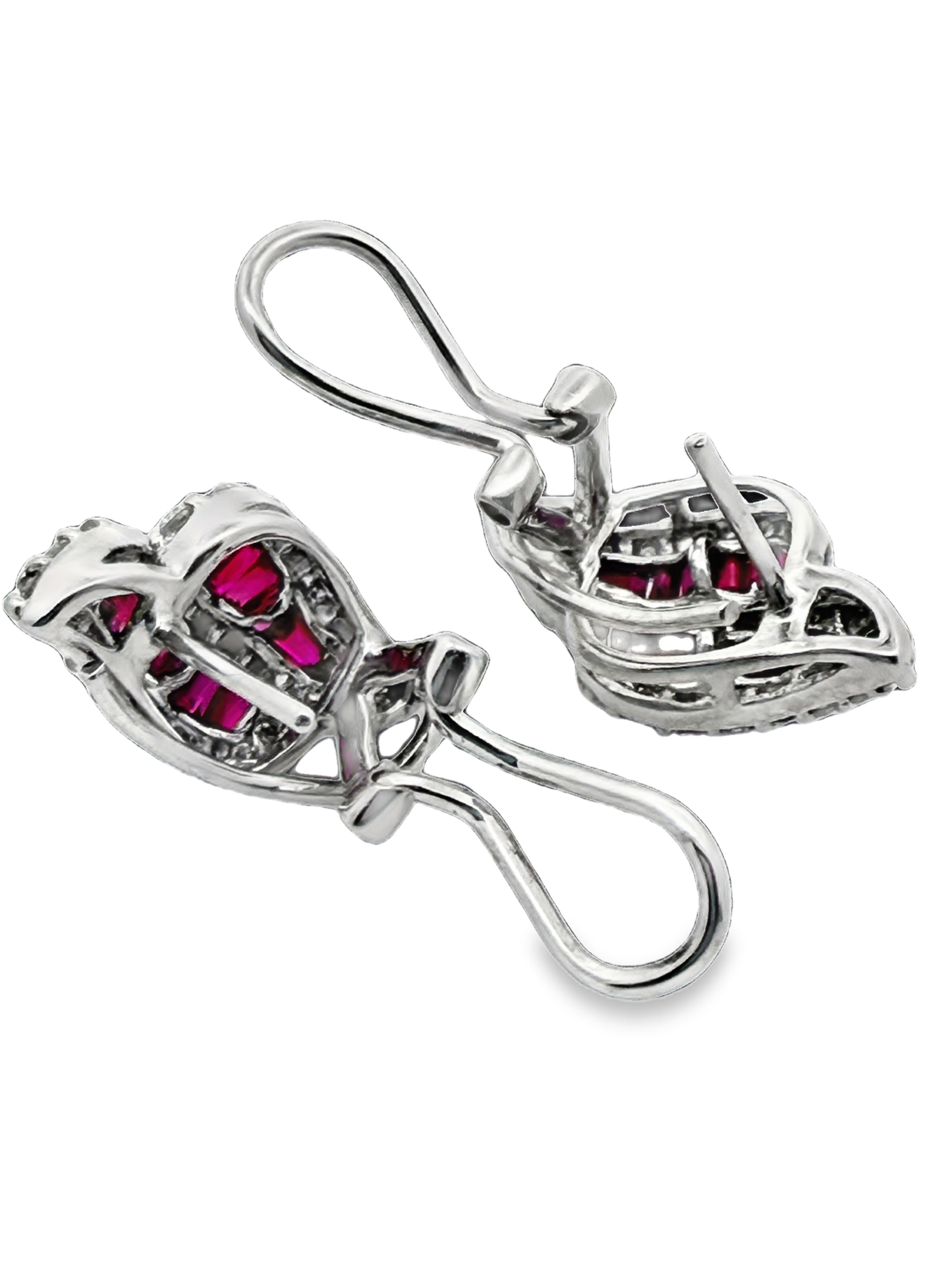 Natural Ruby and Diamond Earrings