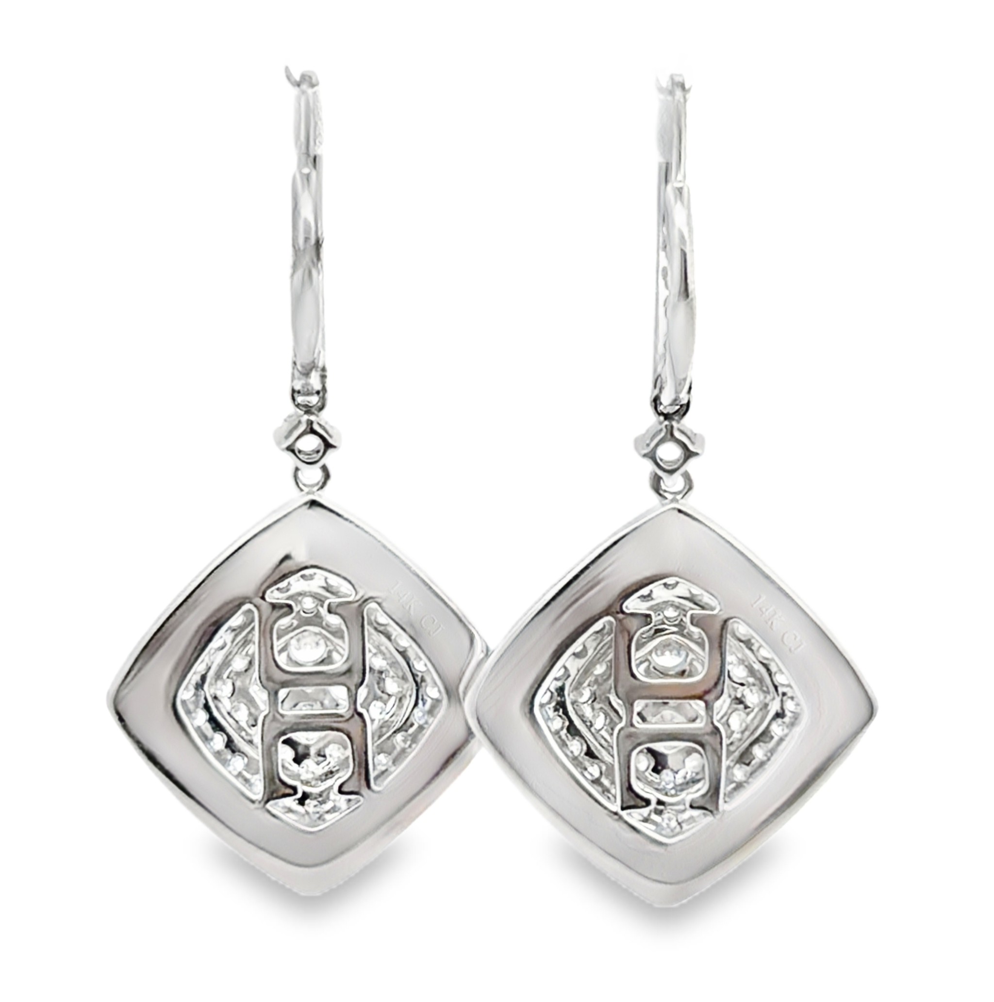 Natural Diamond and Blue Enamel Earrings