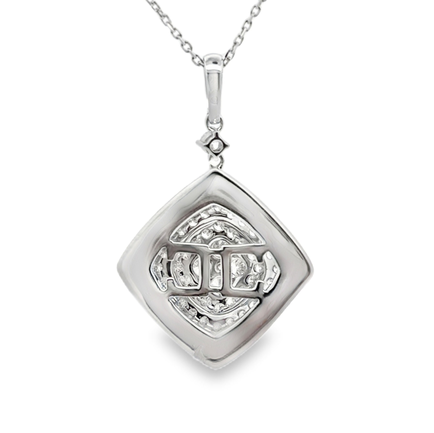 Natural Diamond Pendant with Blue Enamel