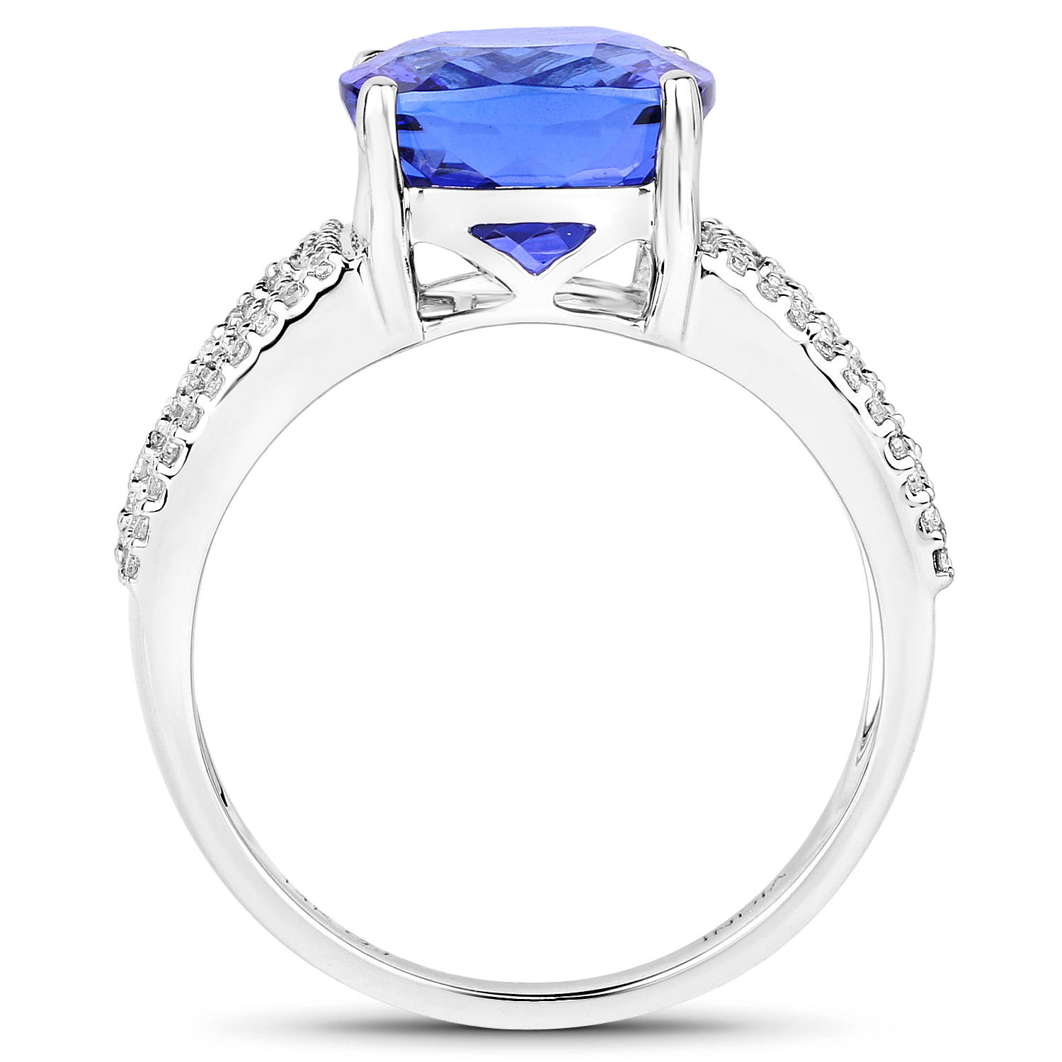Gem Tanzanite (4.85Carats) and Natural Diamond Ring