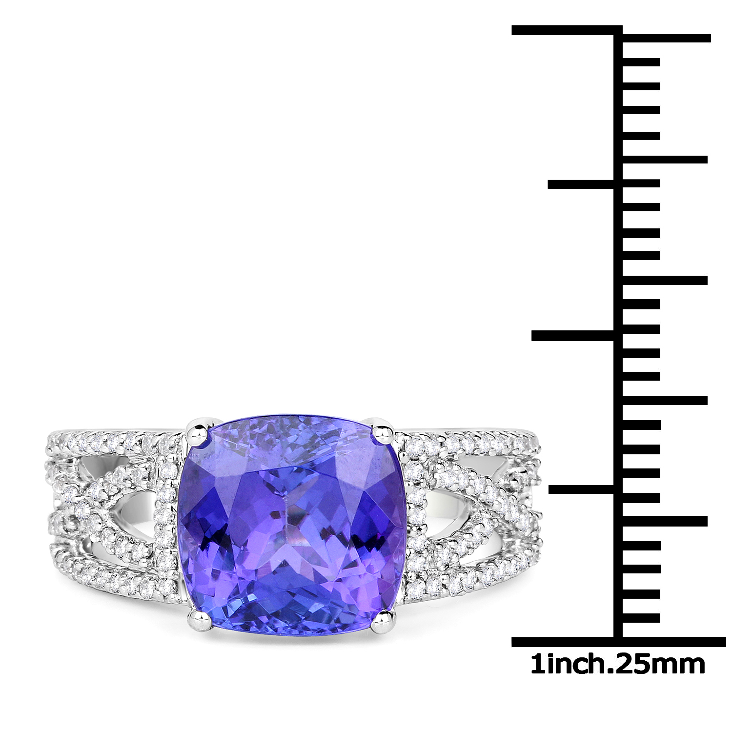 Gem Tanzanite (4.85Carats) and Natural Diamond Ring