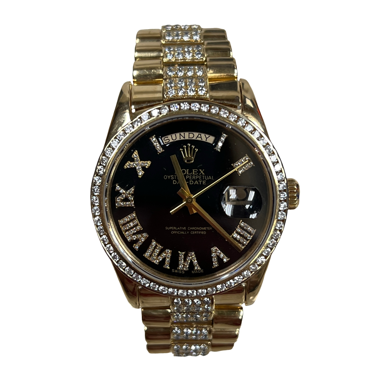 1993 Vintage Mens 18K Presidential Diamond Rolex Model 18038