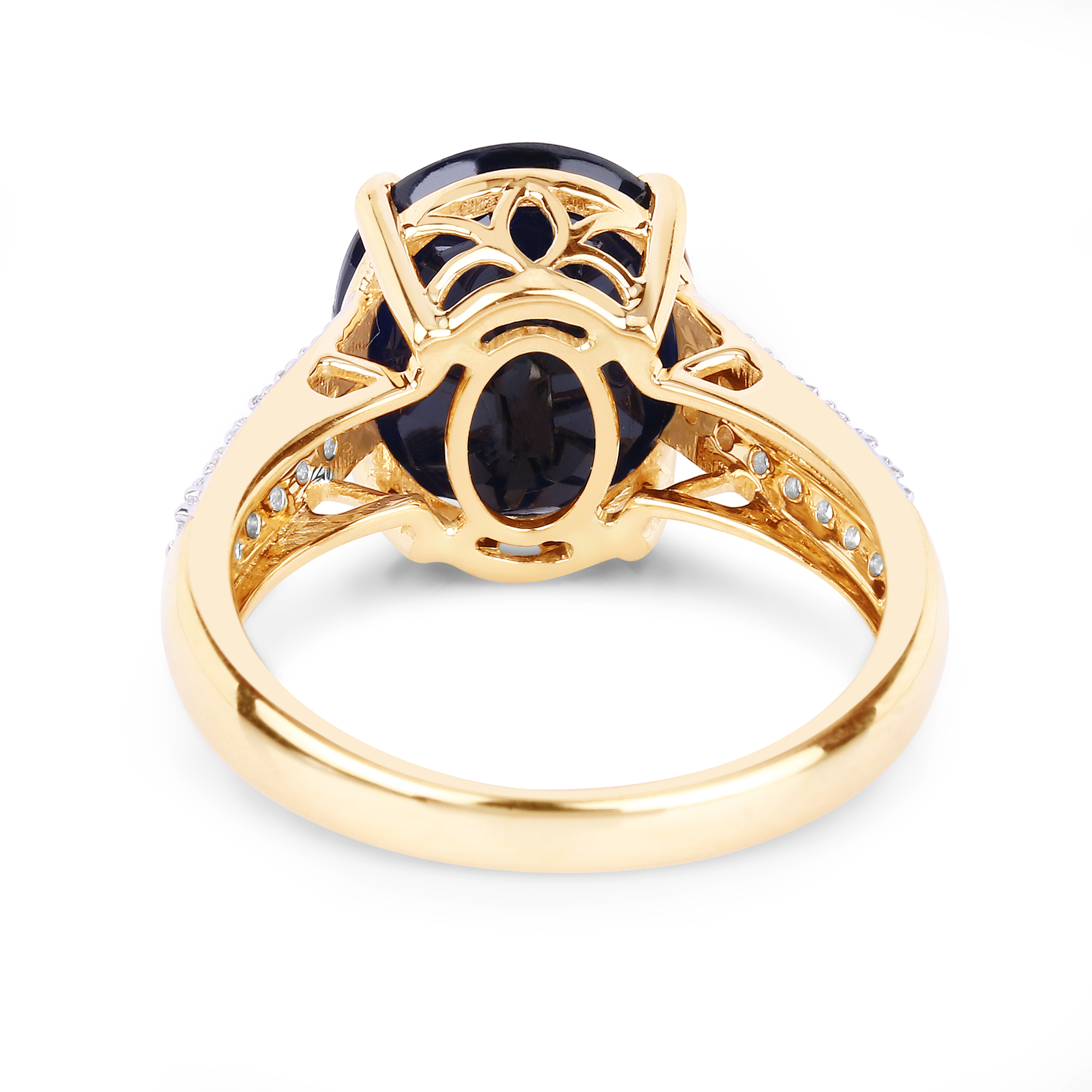 Blue Sapphire and Natural Diamond Ring
