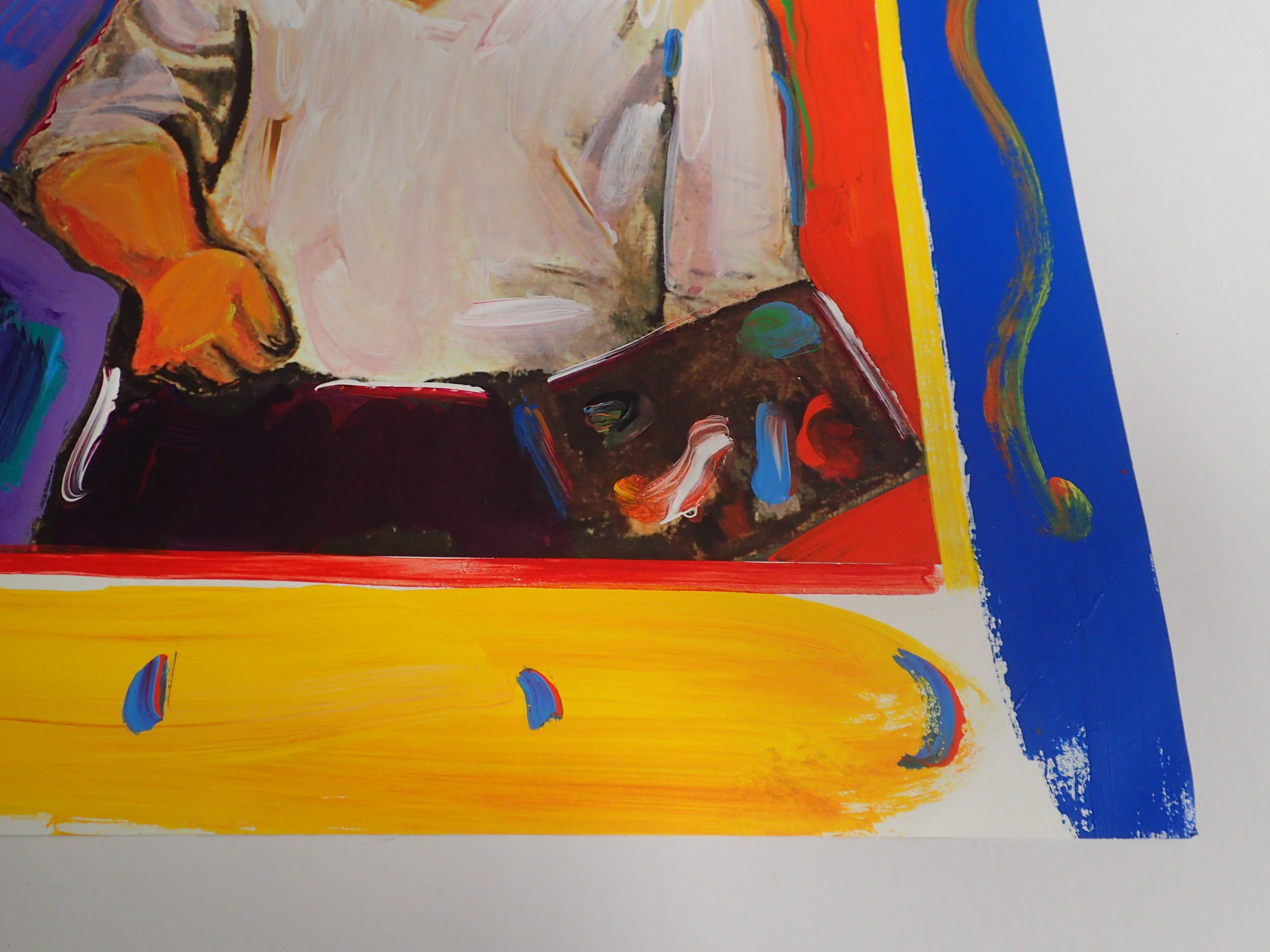 Peter Max Mixed Media and Acrylic on Woven Paper