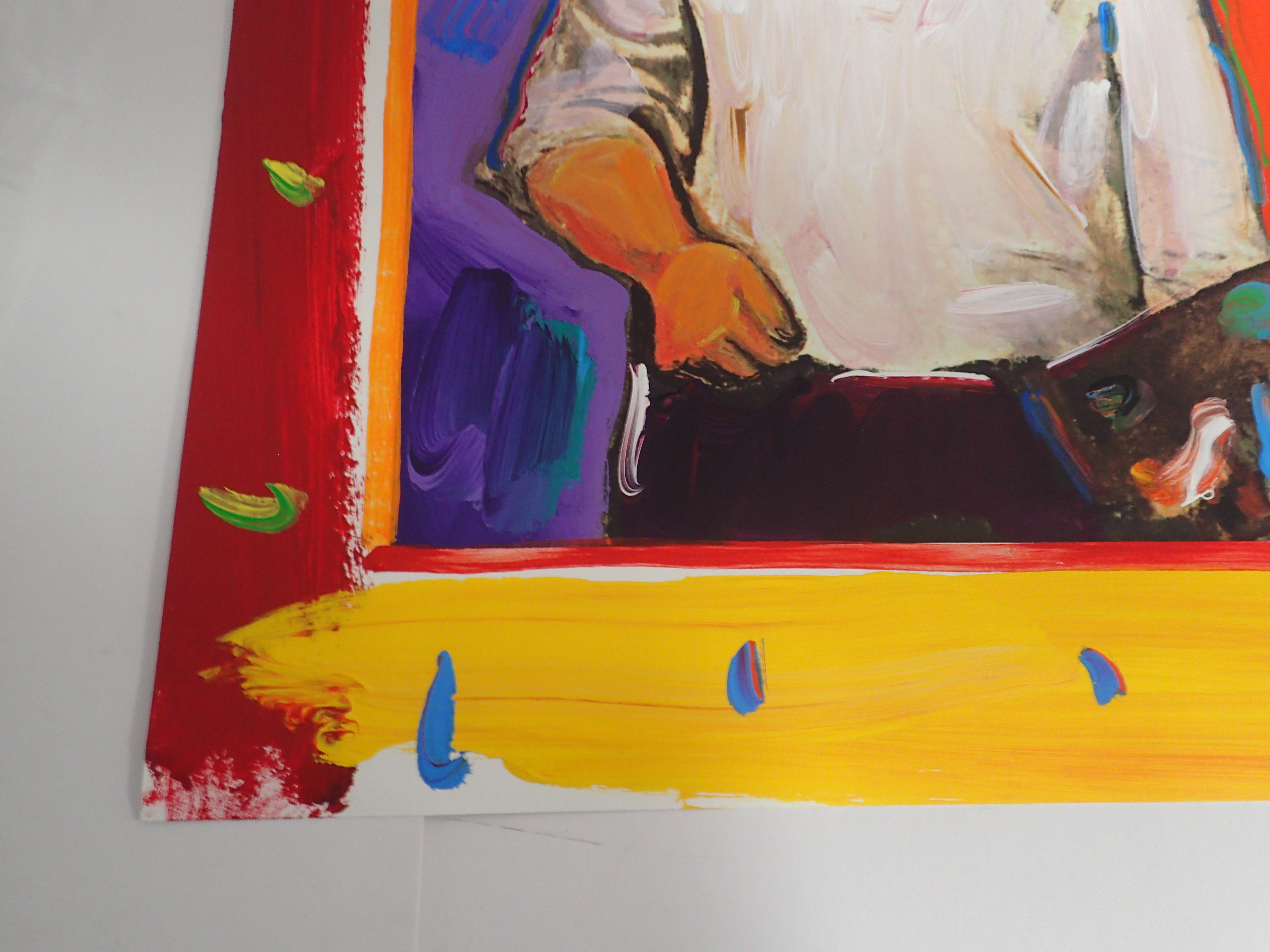 Peter Max Mixed Media and Acrylic on Woven Paper