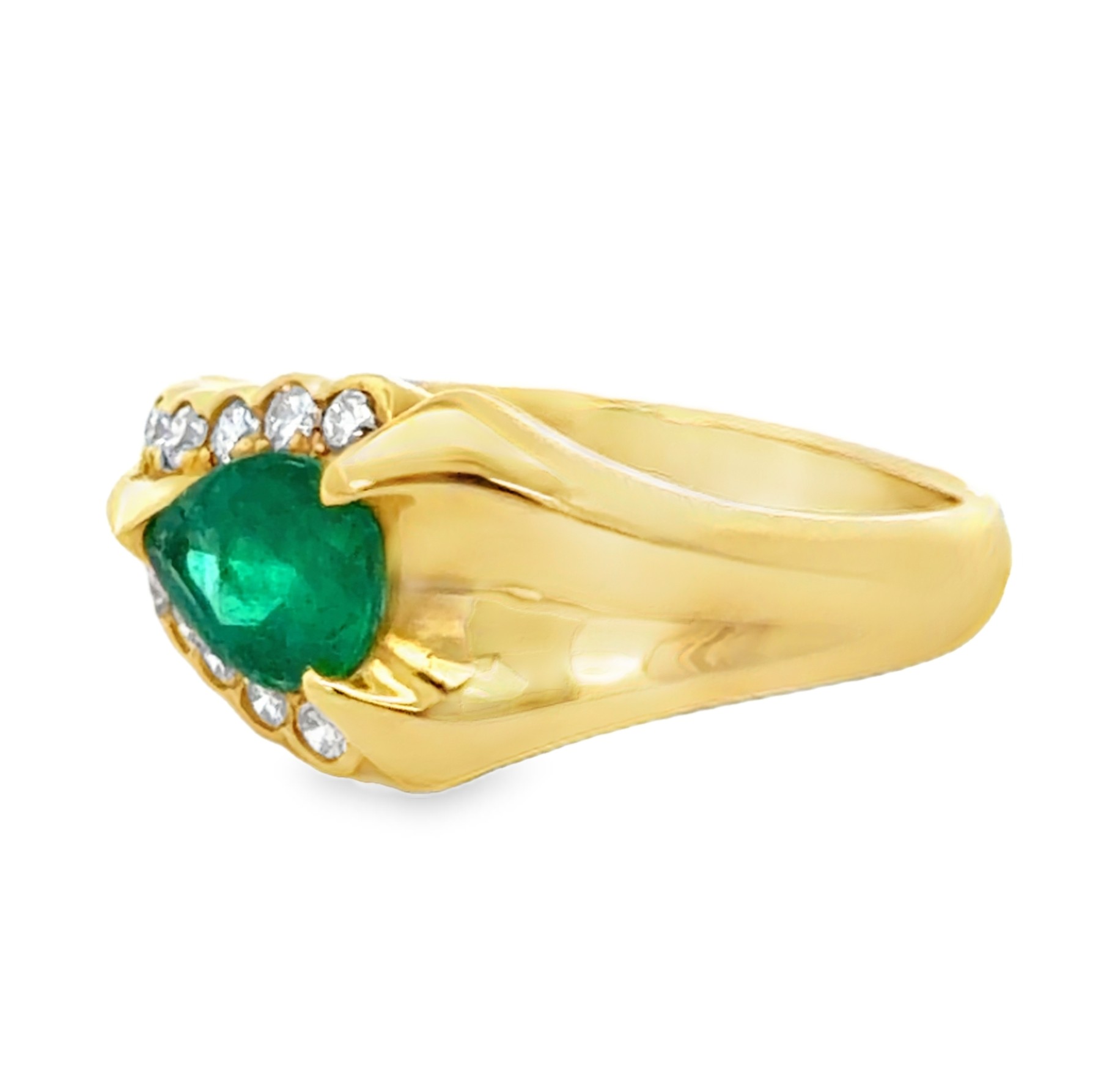 Natural Emerald and Diamond Ring