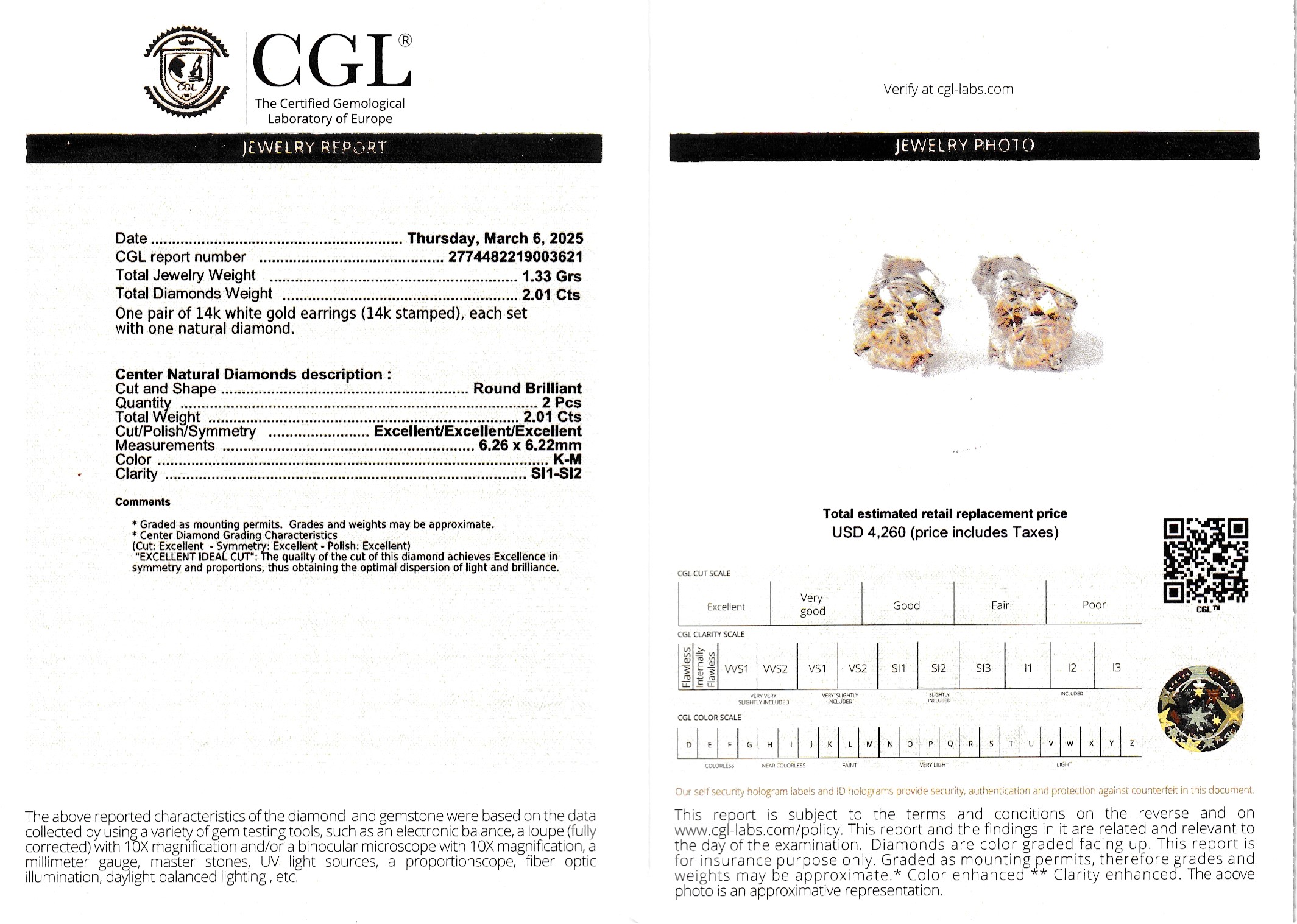 Elegant Natural Diamond Stud Earrings