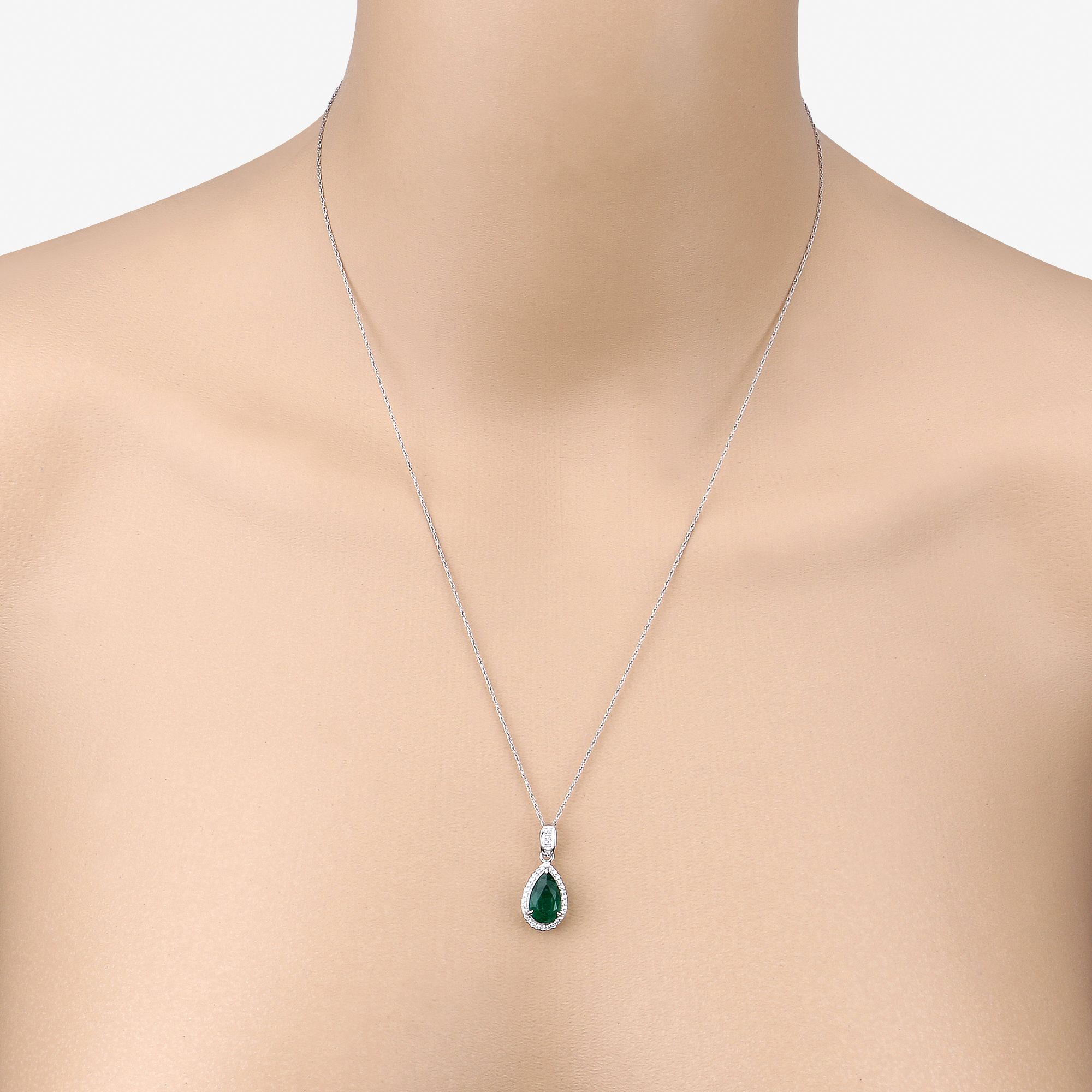 IGI Certified 2.36 CT Zambian Emerald and Natural Diamond Pendant