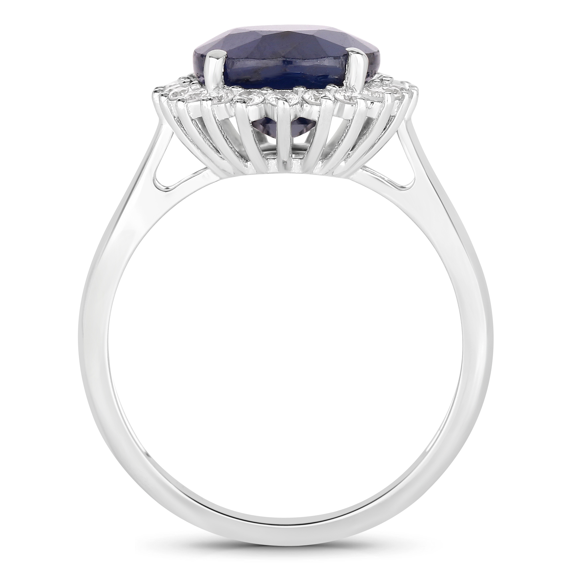 4.32CT Natural Blue Sapphire and Diamond Ring