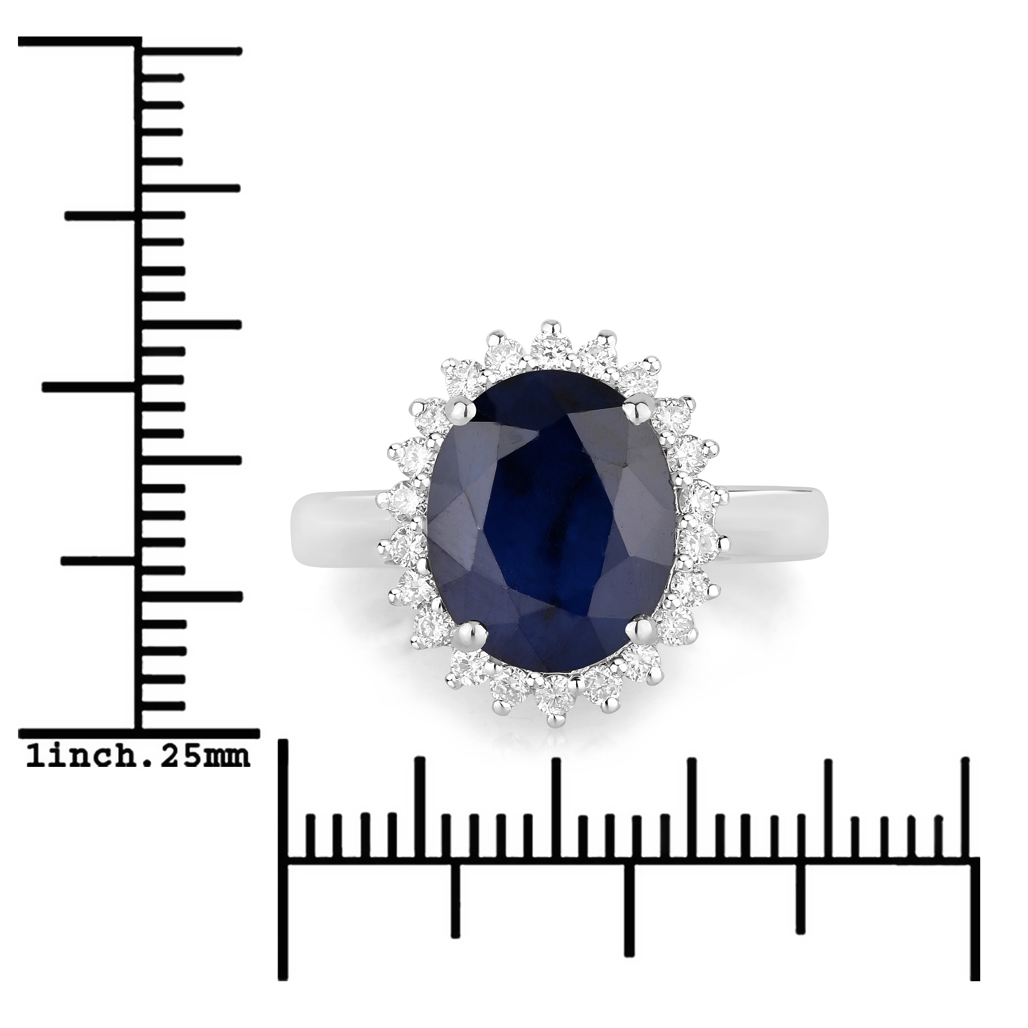 4.32CT Natural Blue Sapphire and Diamond Ring