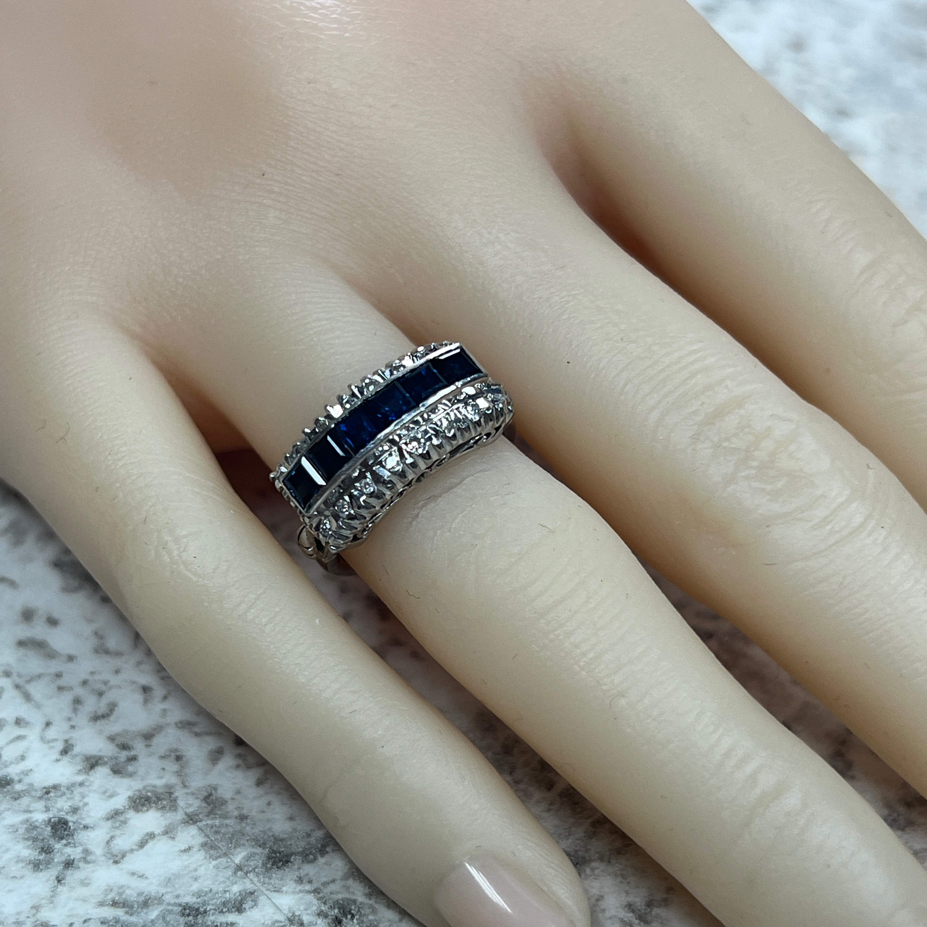 Natural Sapphire & Diamond Ring