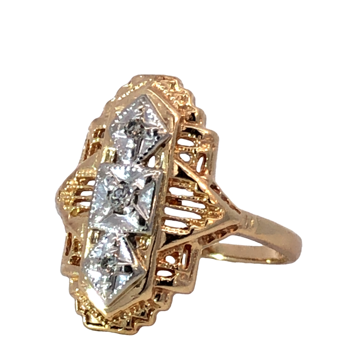 14K 3-Stone Ring