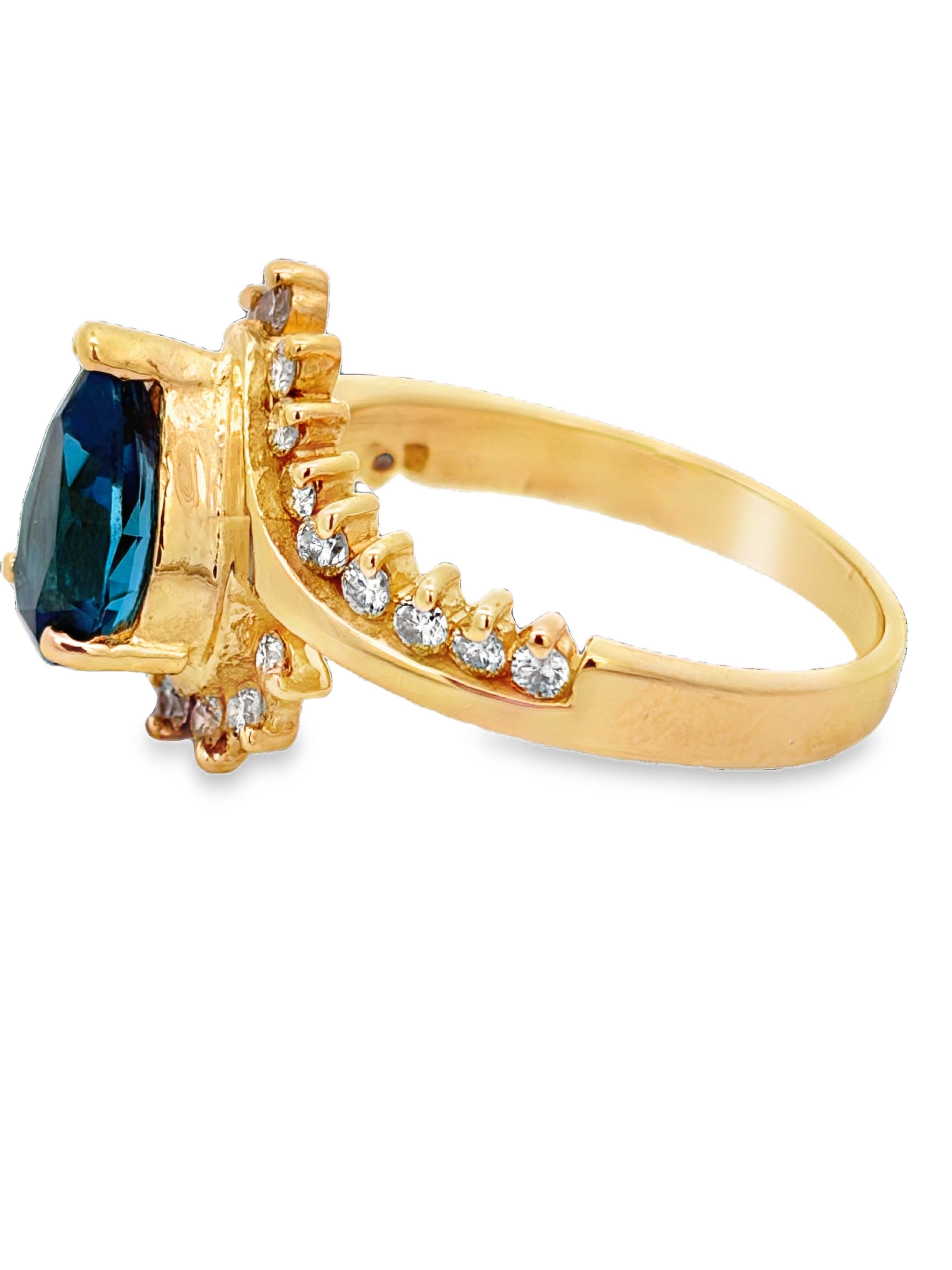 14K Topaz & Diamond Ring