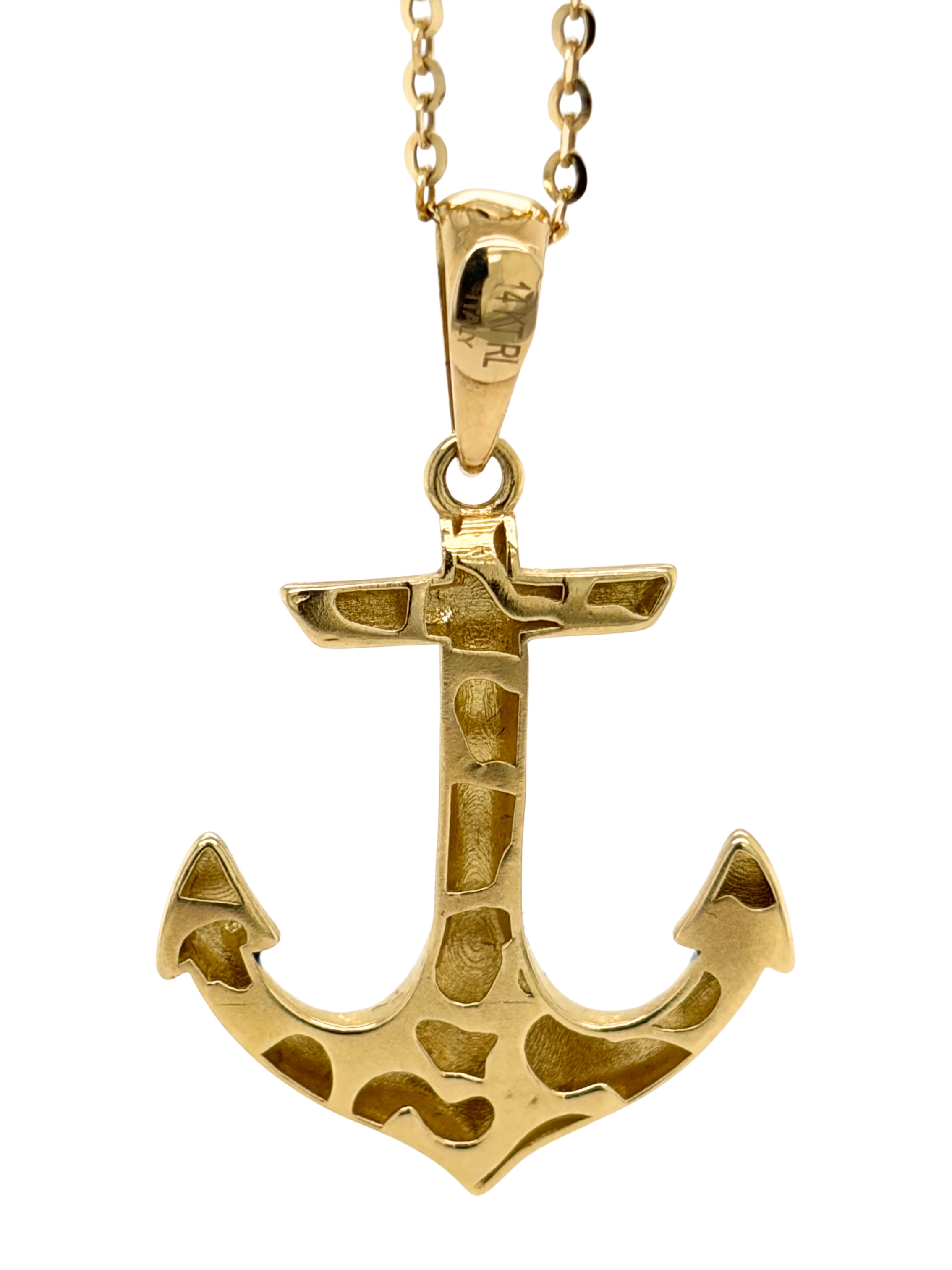 EFFY Blue Enamel Anchor Pendant on Chain