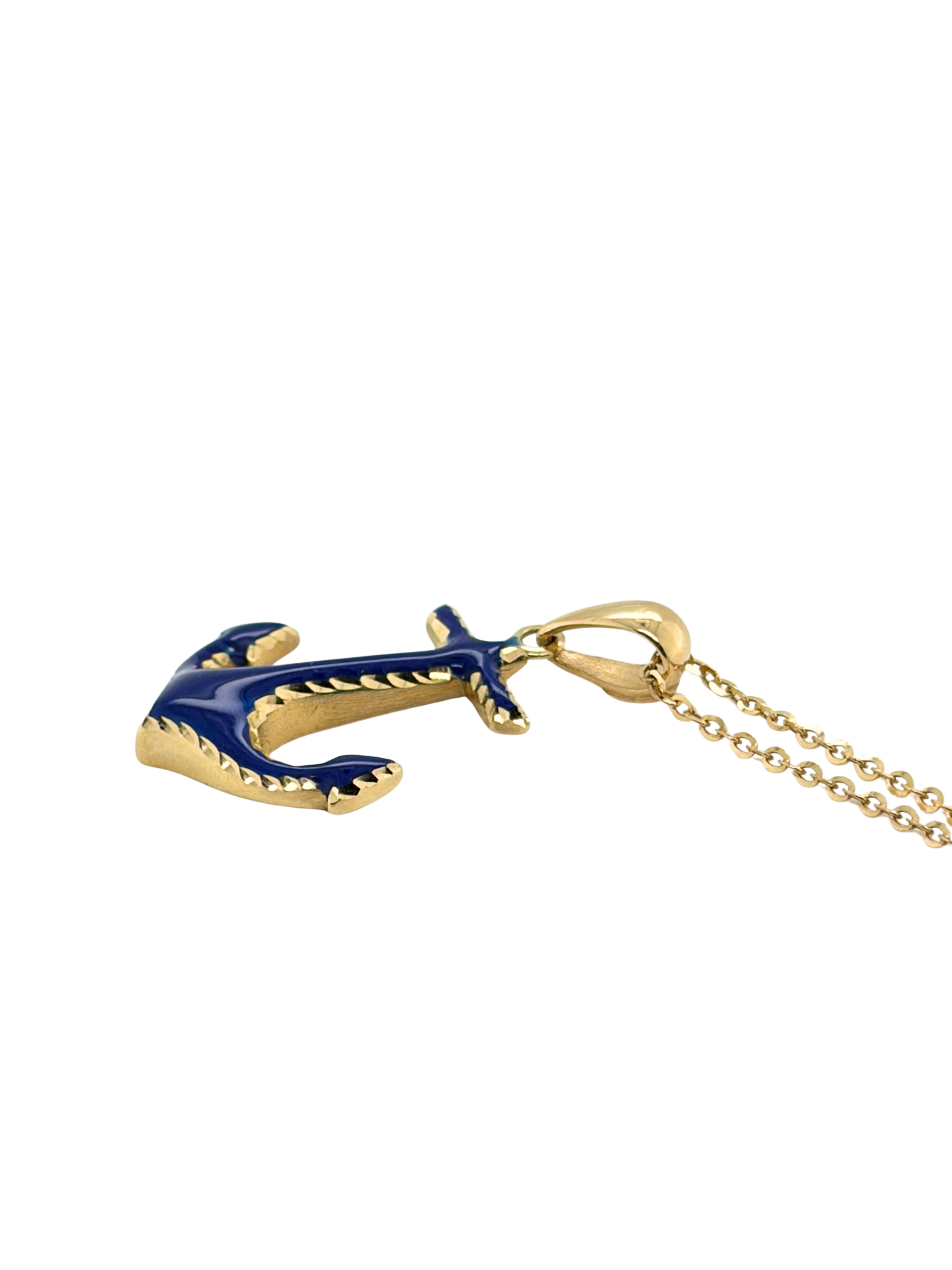 EFFY Blue Enamel Anchor Pendant on Chain
