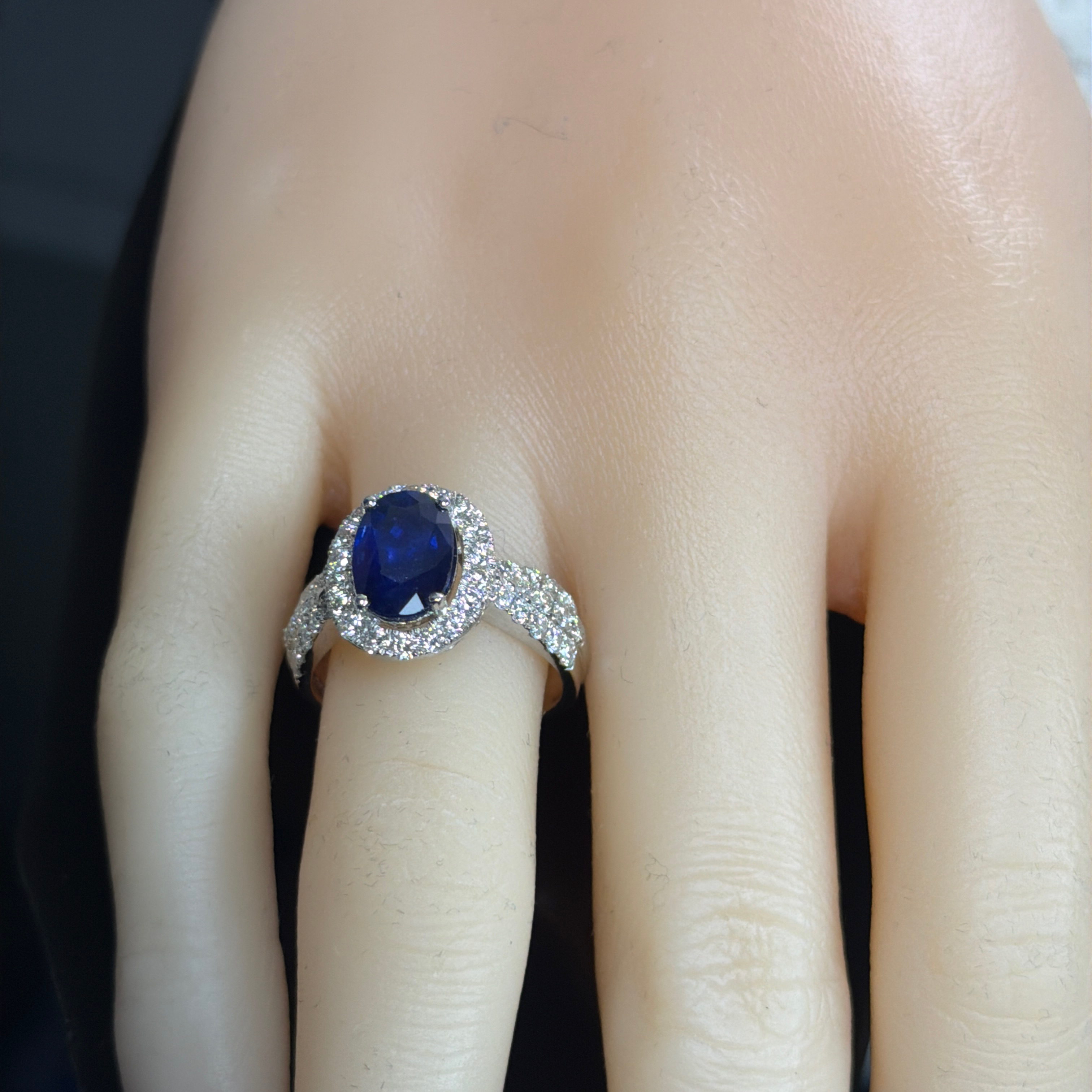 Oscar Friedman GIA Certified Sapphire & Natural Diamond Ring