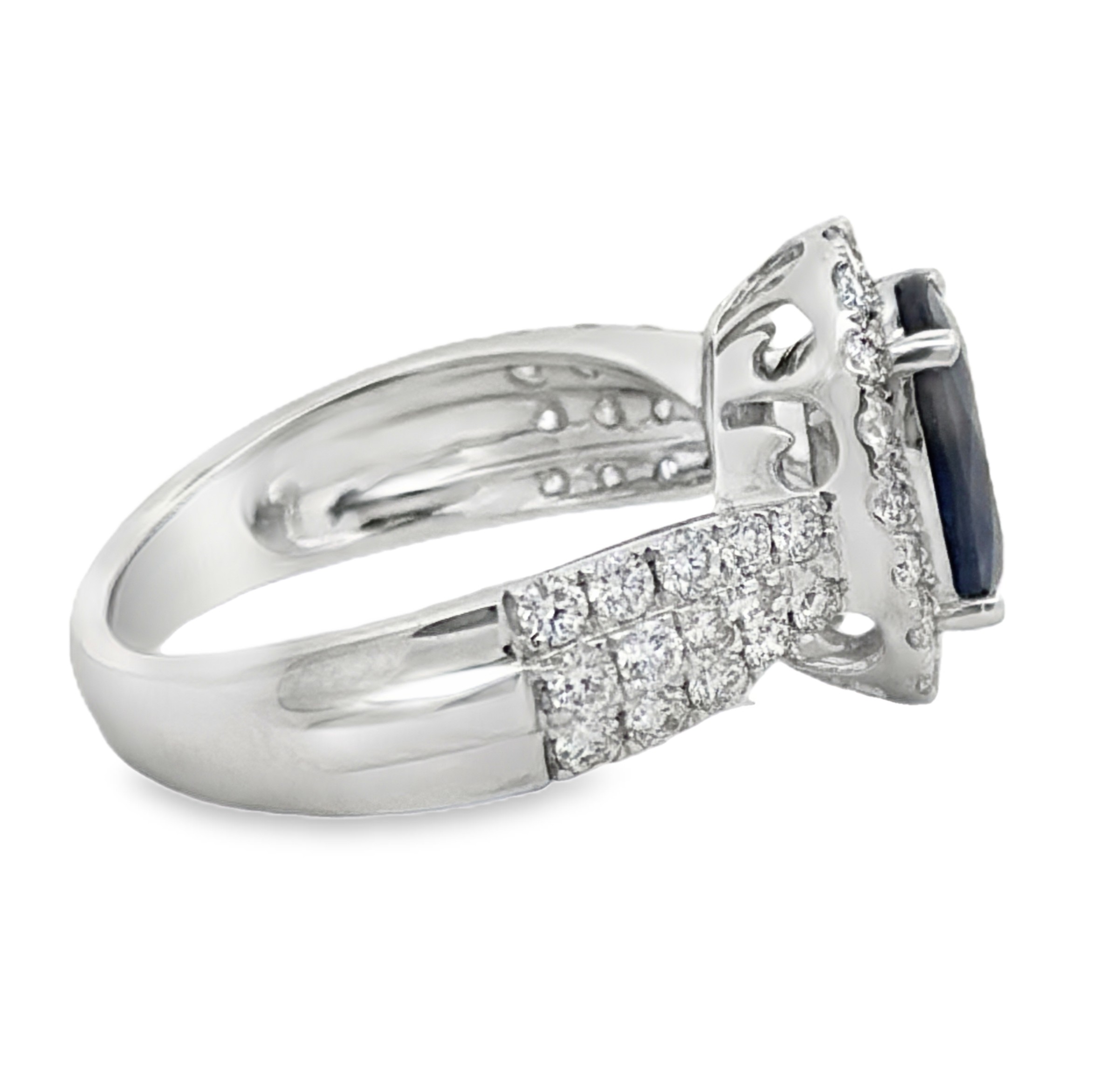 Oscar Friedman GIA Certified Sapphire & Natural Diamond Ring