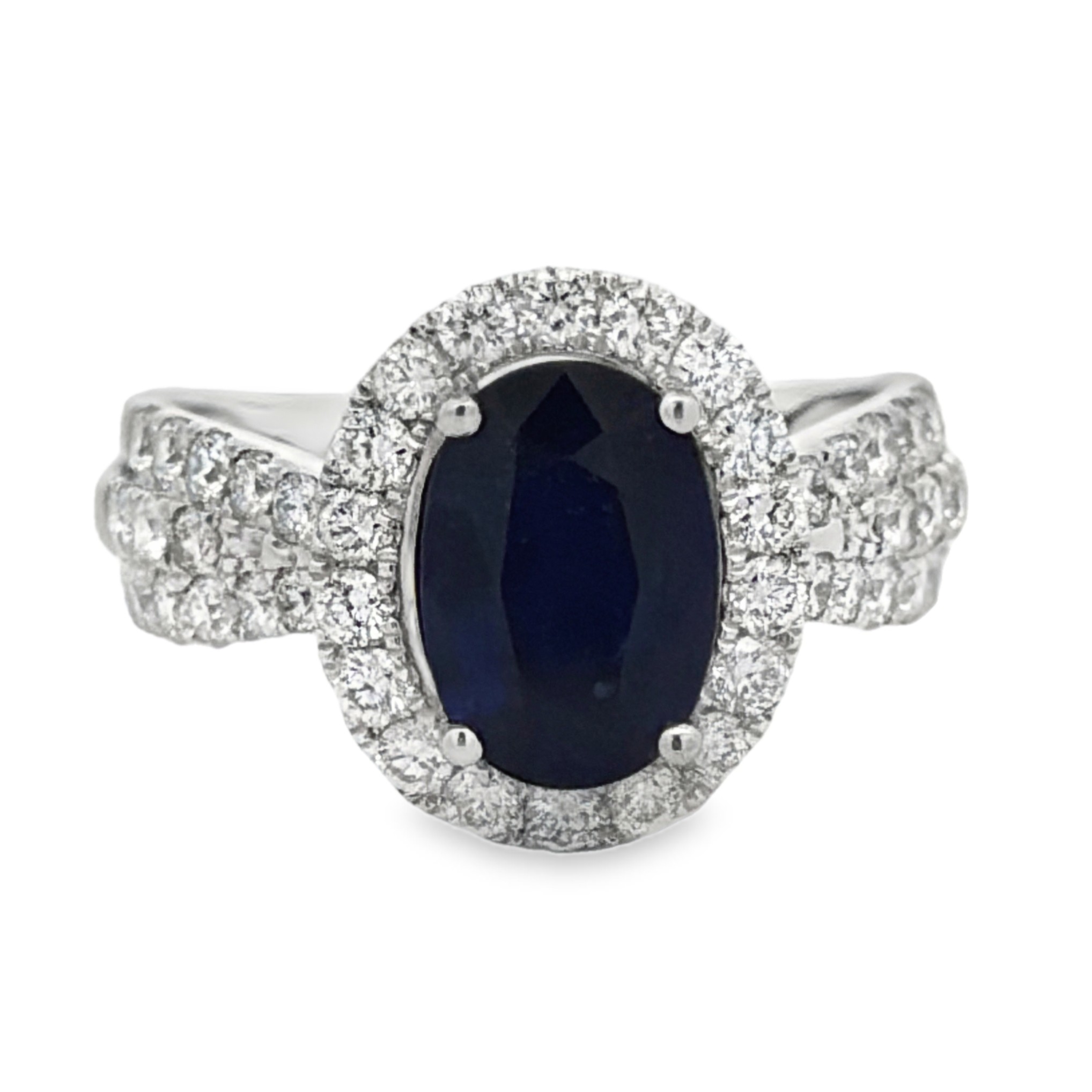 Oscar Friedman GIA Certified Sapphire & Natural Diamond Ring