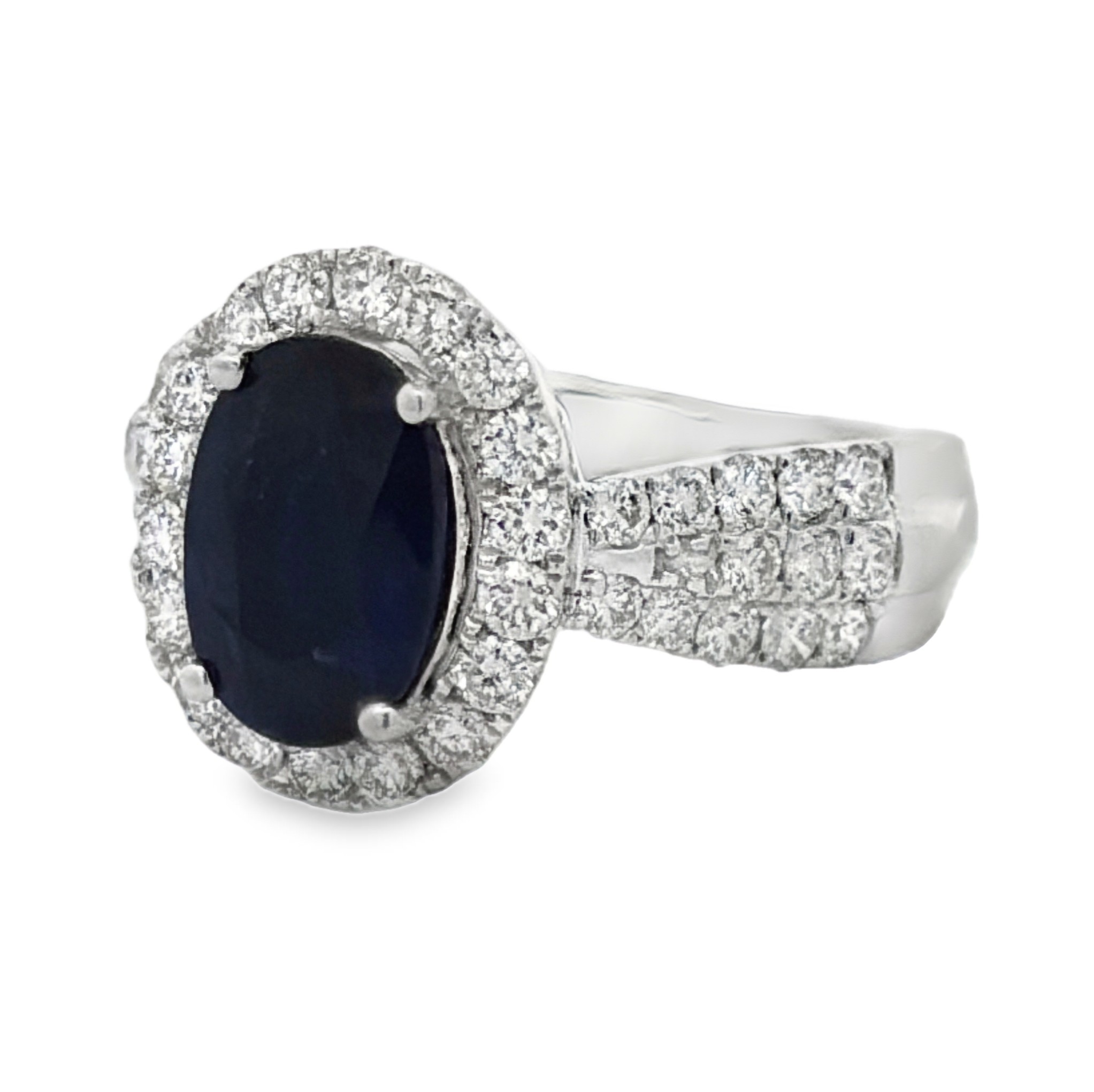 Oscar Friedman GIA Certified Sapphire & Natural Diamond Ring