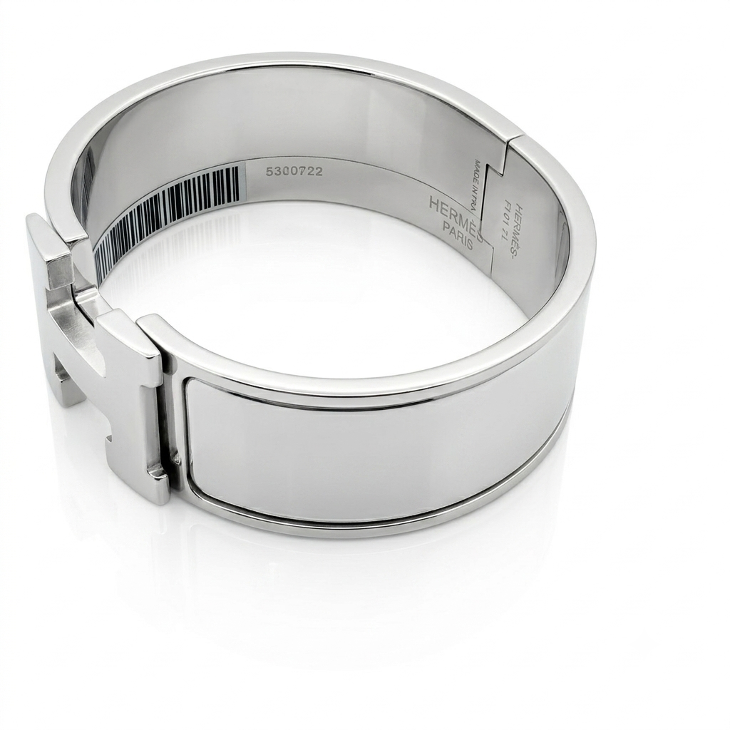 Hermes Clic Clac H Bracelet in White