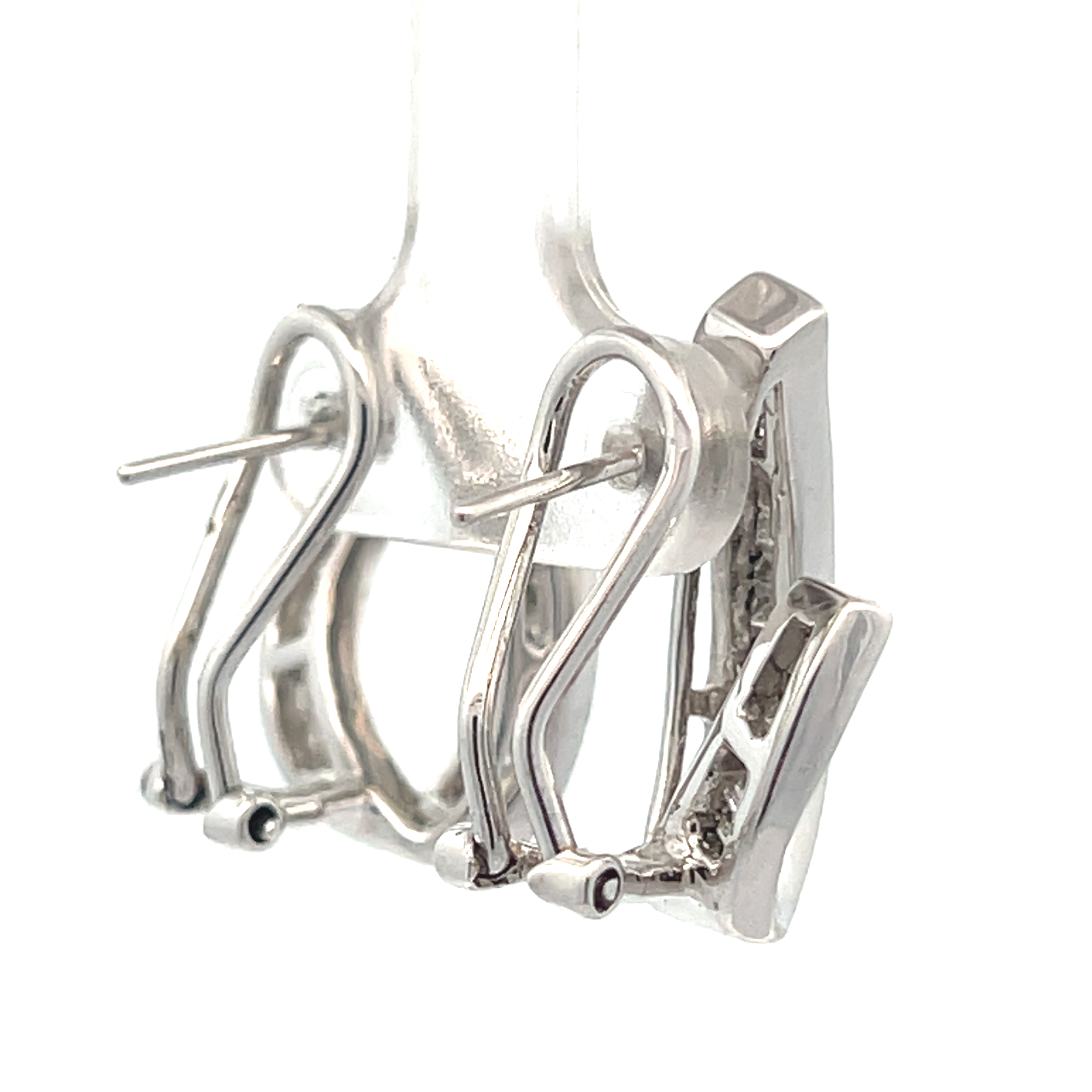 Natural Diamond Curved J-Hoop Earrings