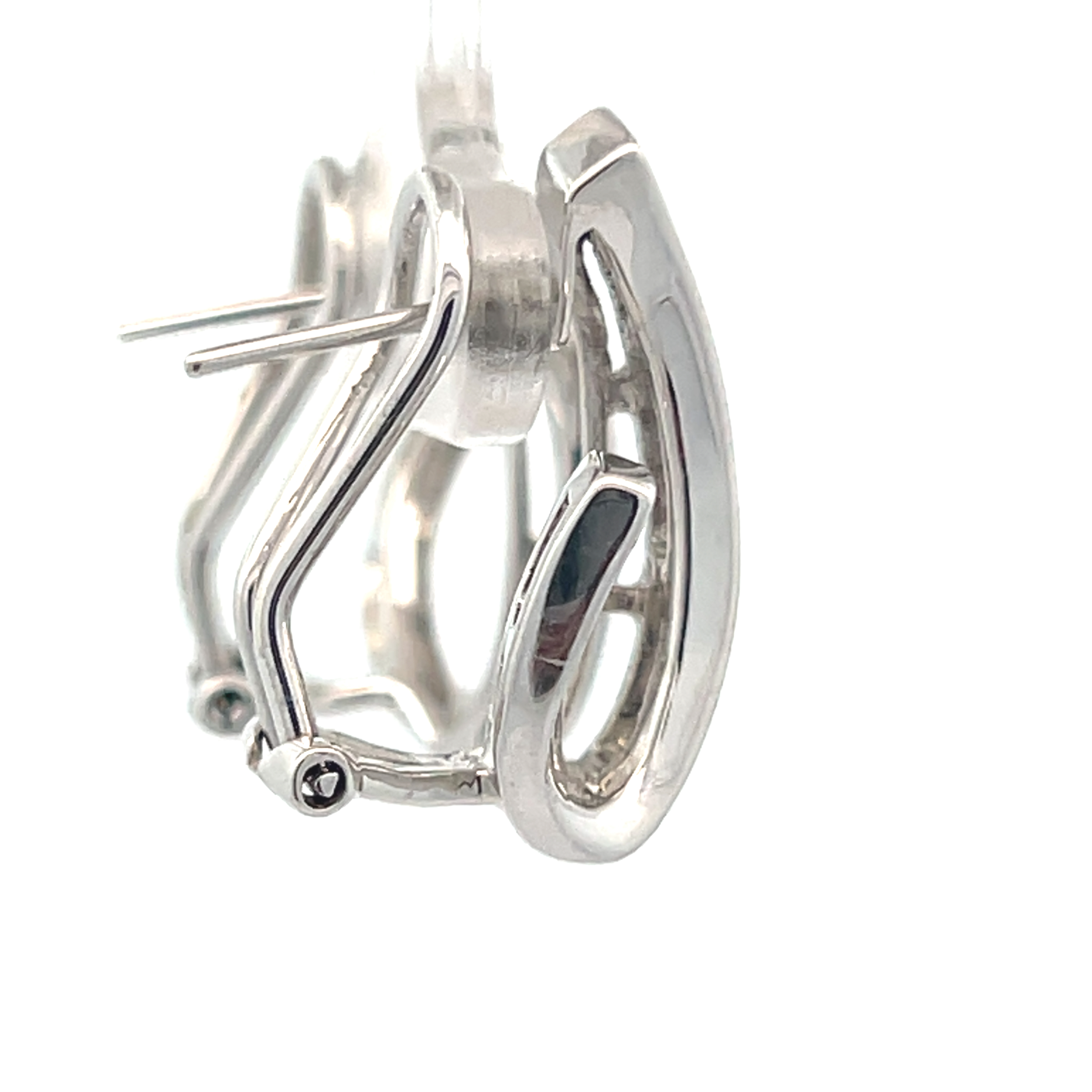Natural Diamond Curved J-Hoop Earrings