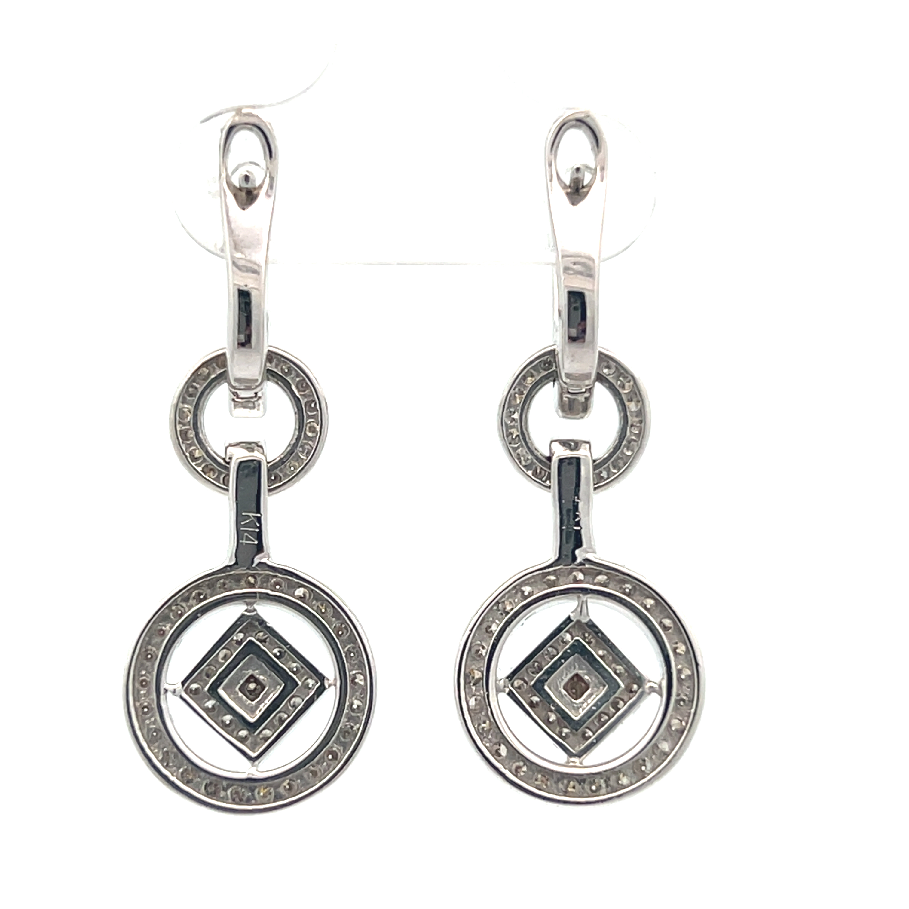 Natural Diamond Dangle Earrings