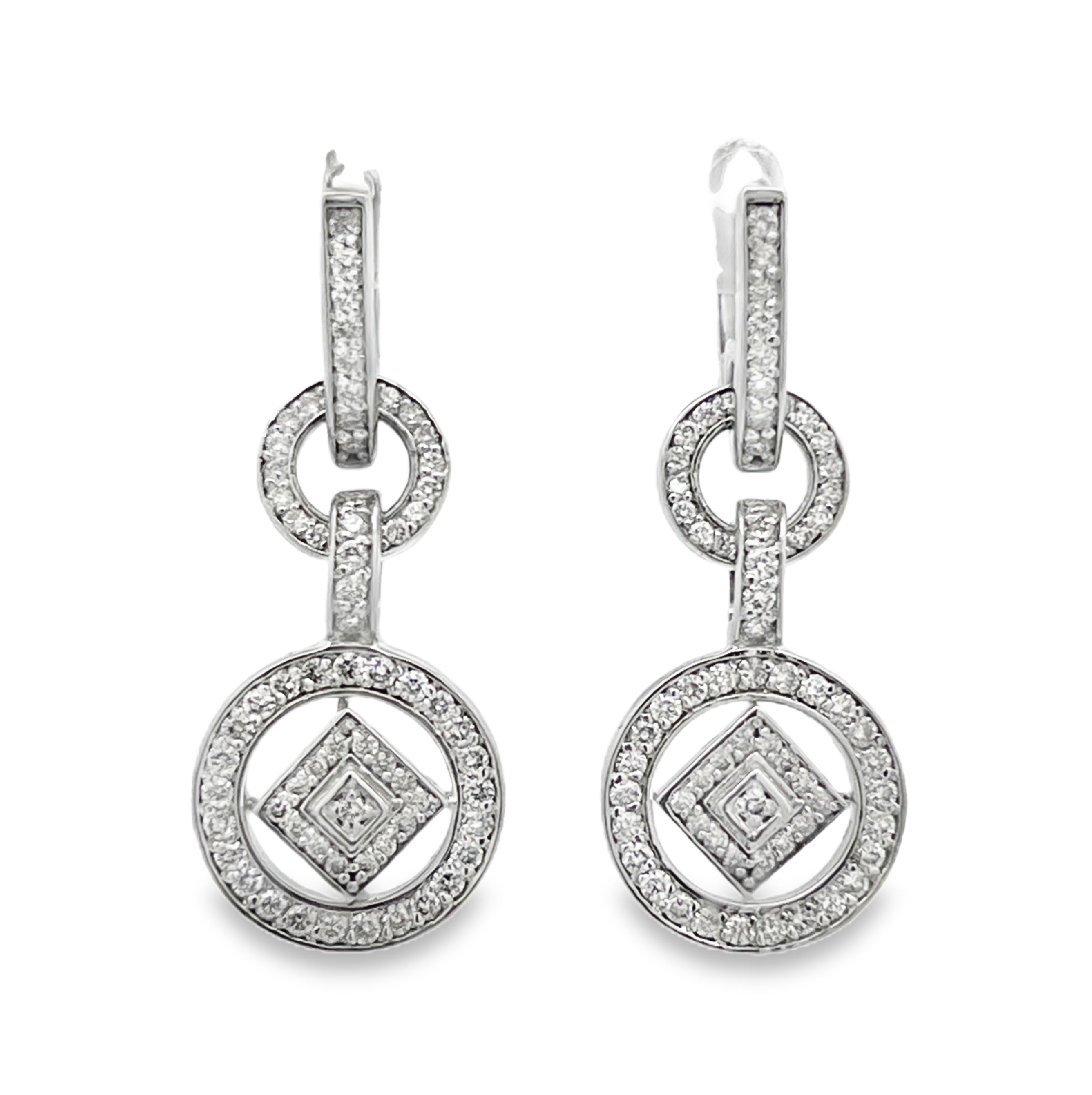 Natural Diamond Dangle Earrings
