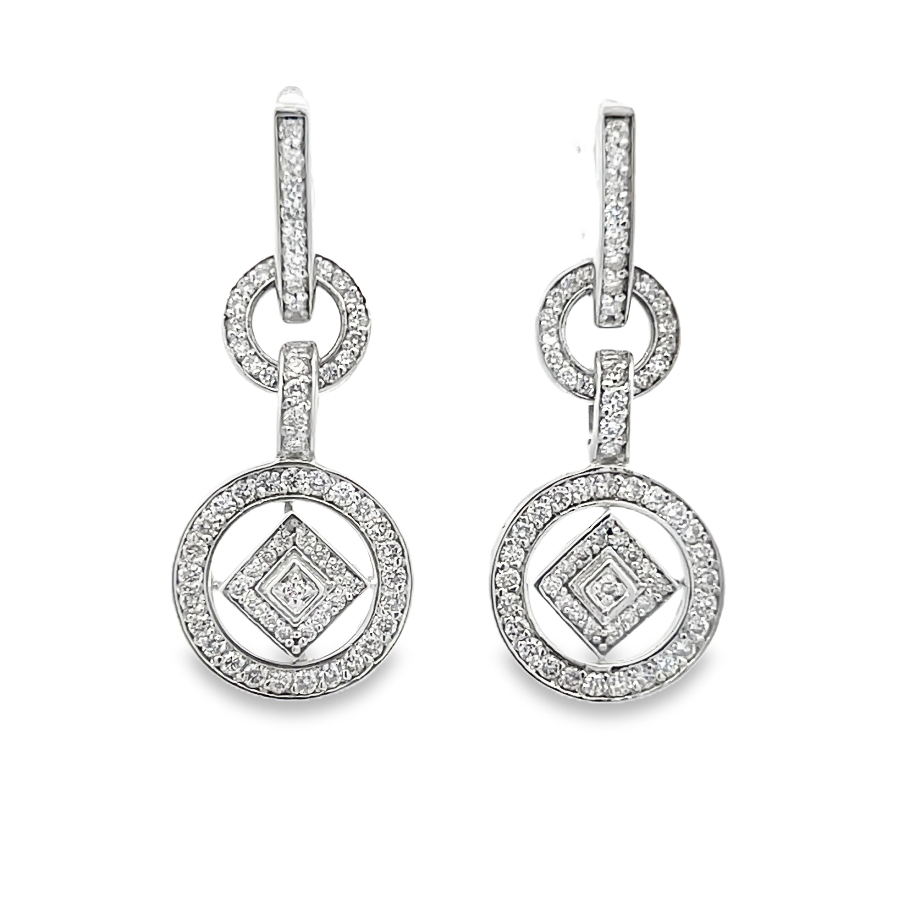 Natural Diamond Dangle Earrings