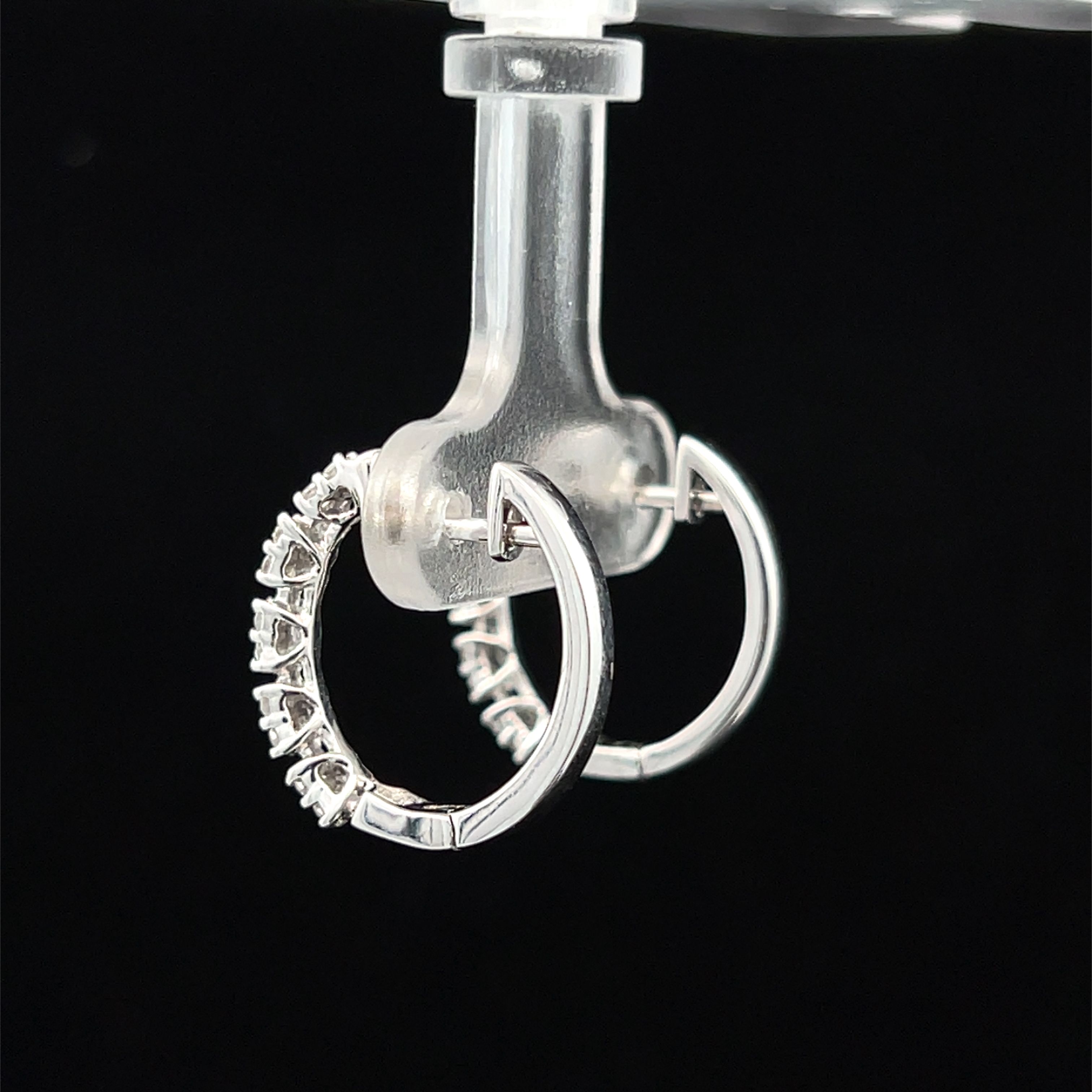 18K Natural Diamond Hoop Earrings