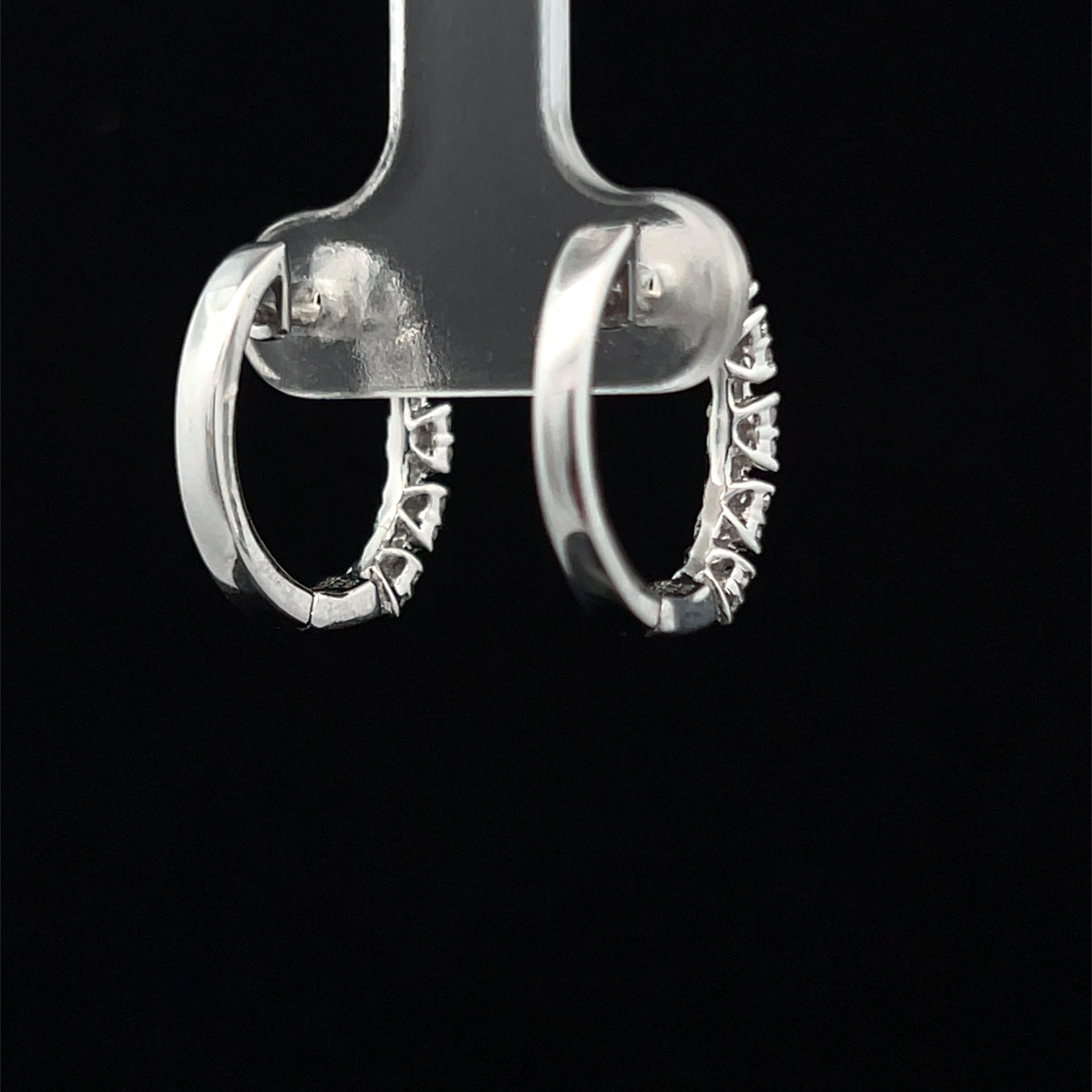 18K Natural Diamond Hoop Earrings