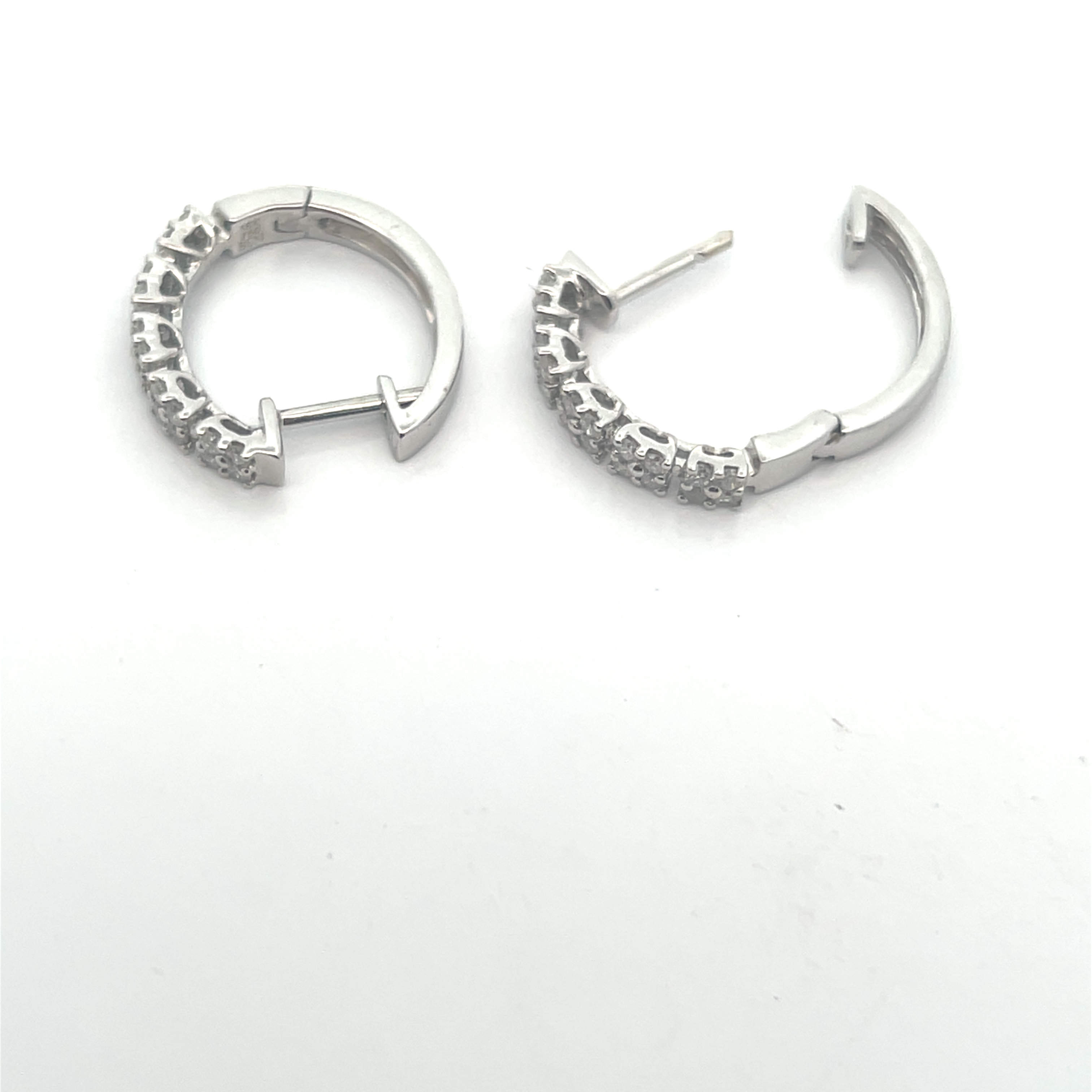 18K Natural Diamond Hoop Earrings