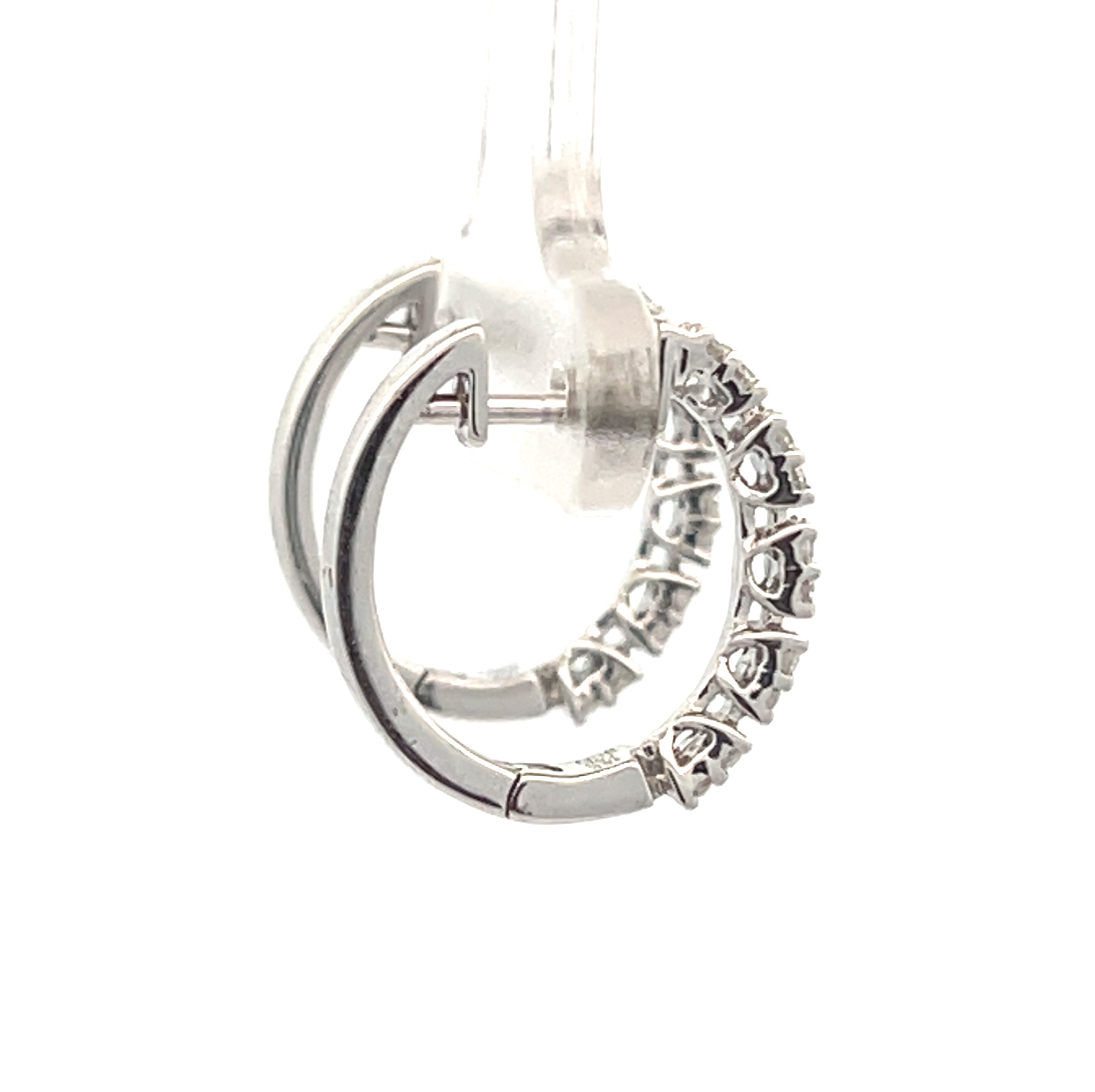 18K Natural Diamond Hoop Earrings