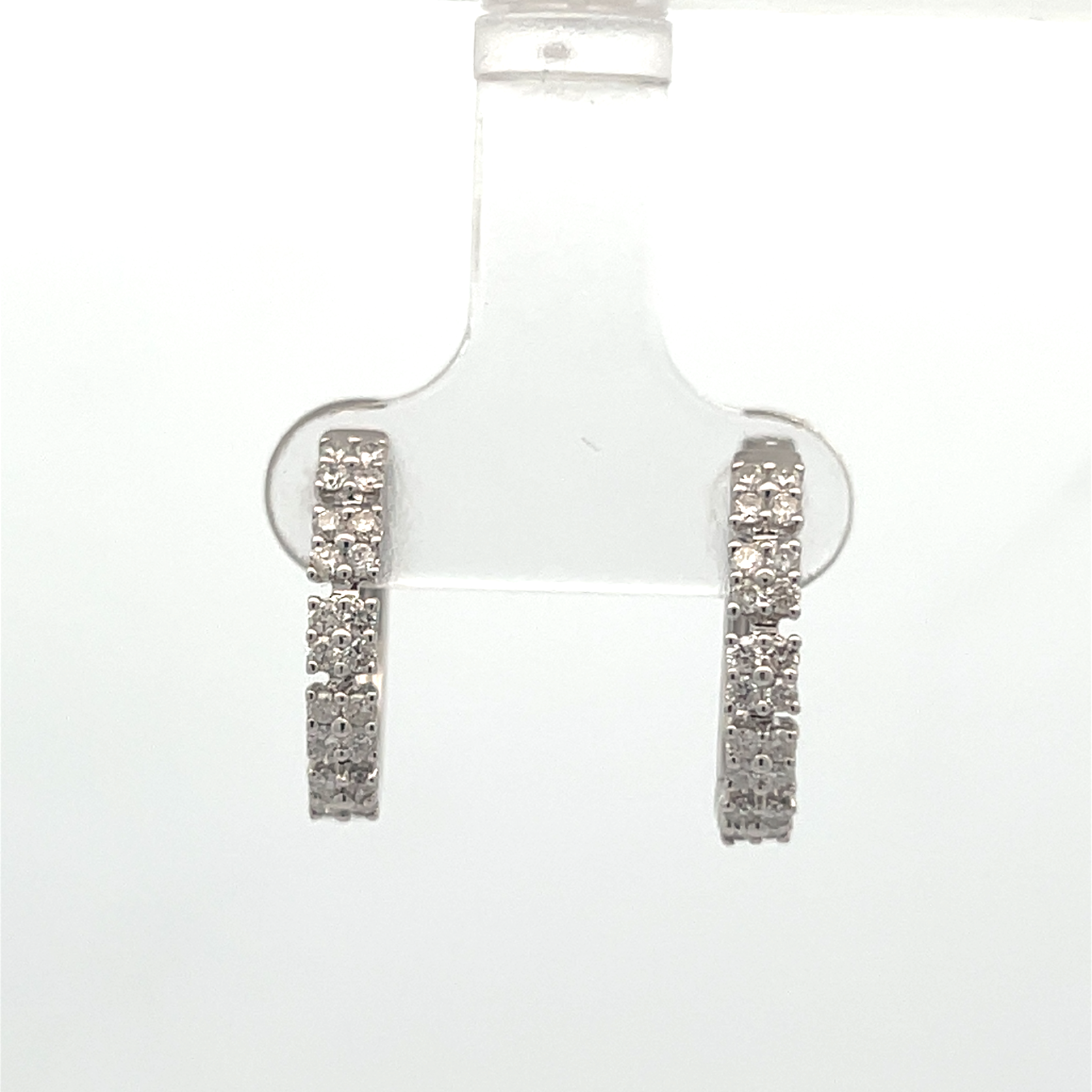 18K Natural Diamond Hoop Earrings
