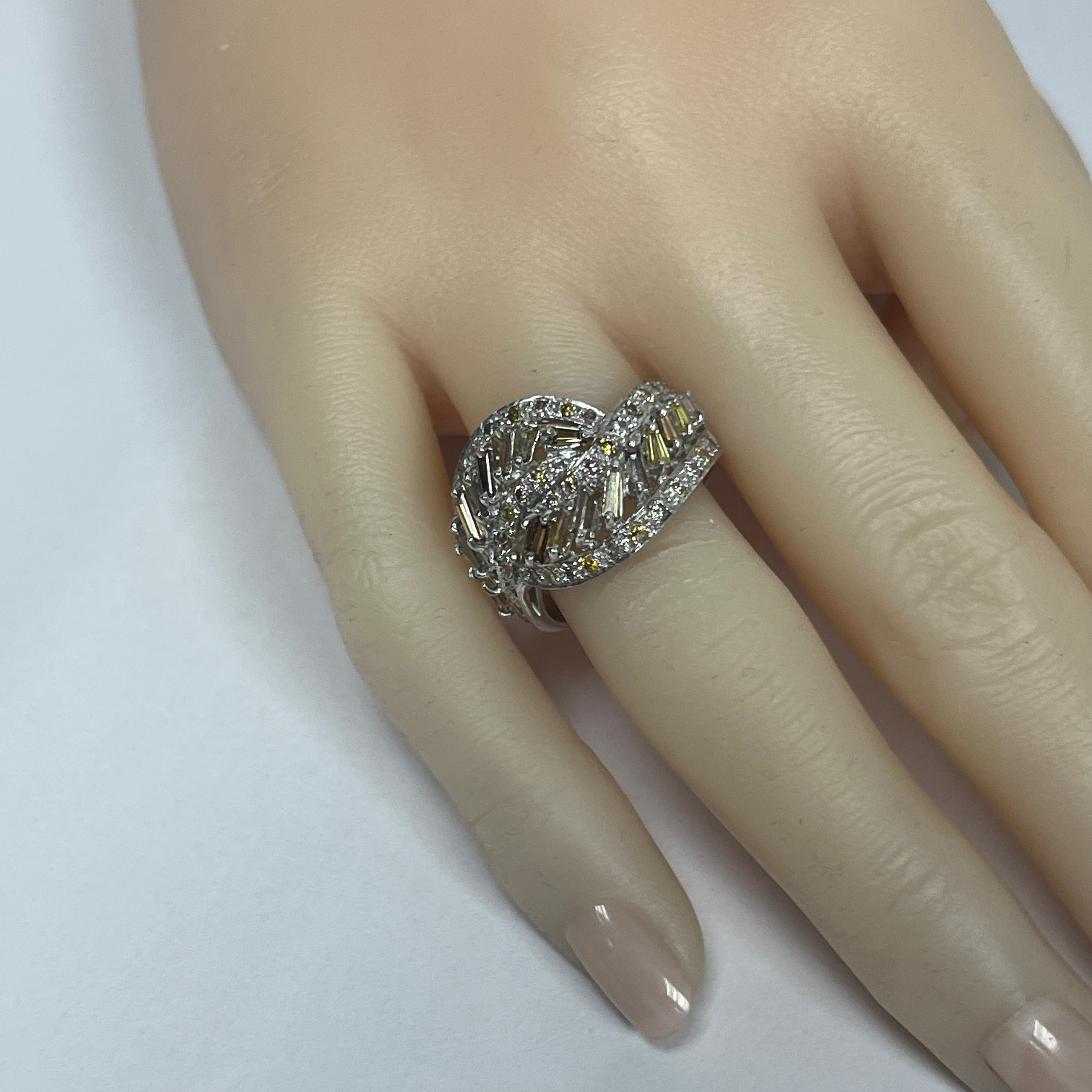 Fancy Multi-Color Natural Diamond Bypass Ring
