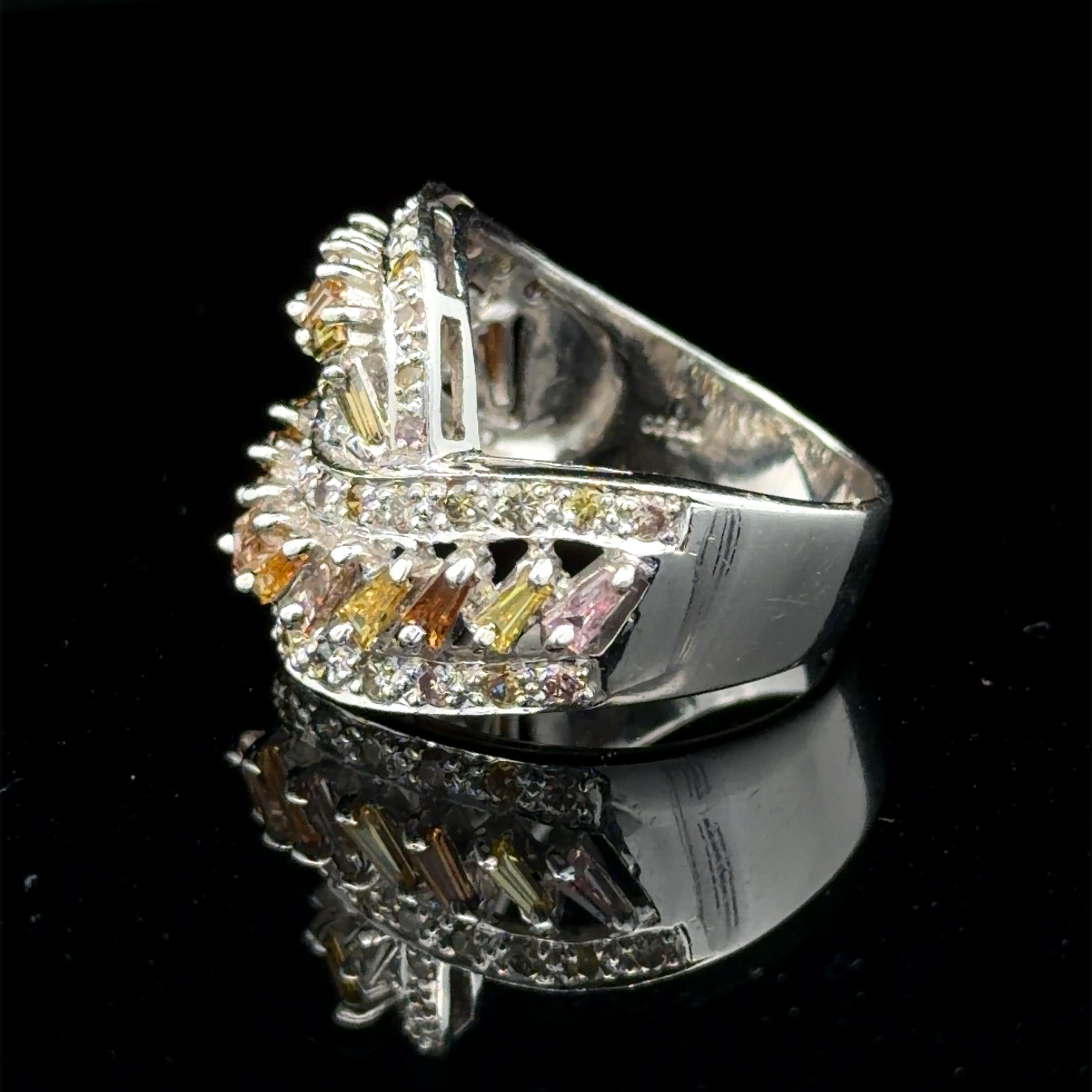 Fancy Multi-Color Natural Diamond Bypass Ring
