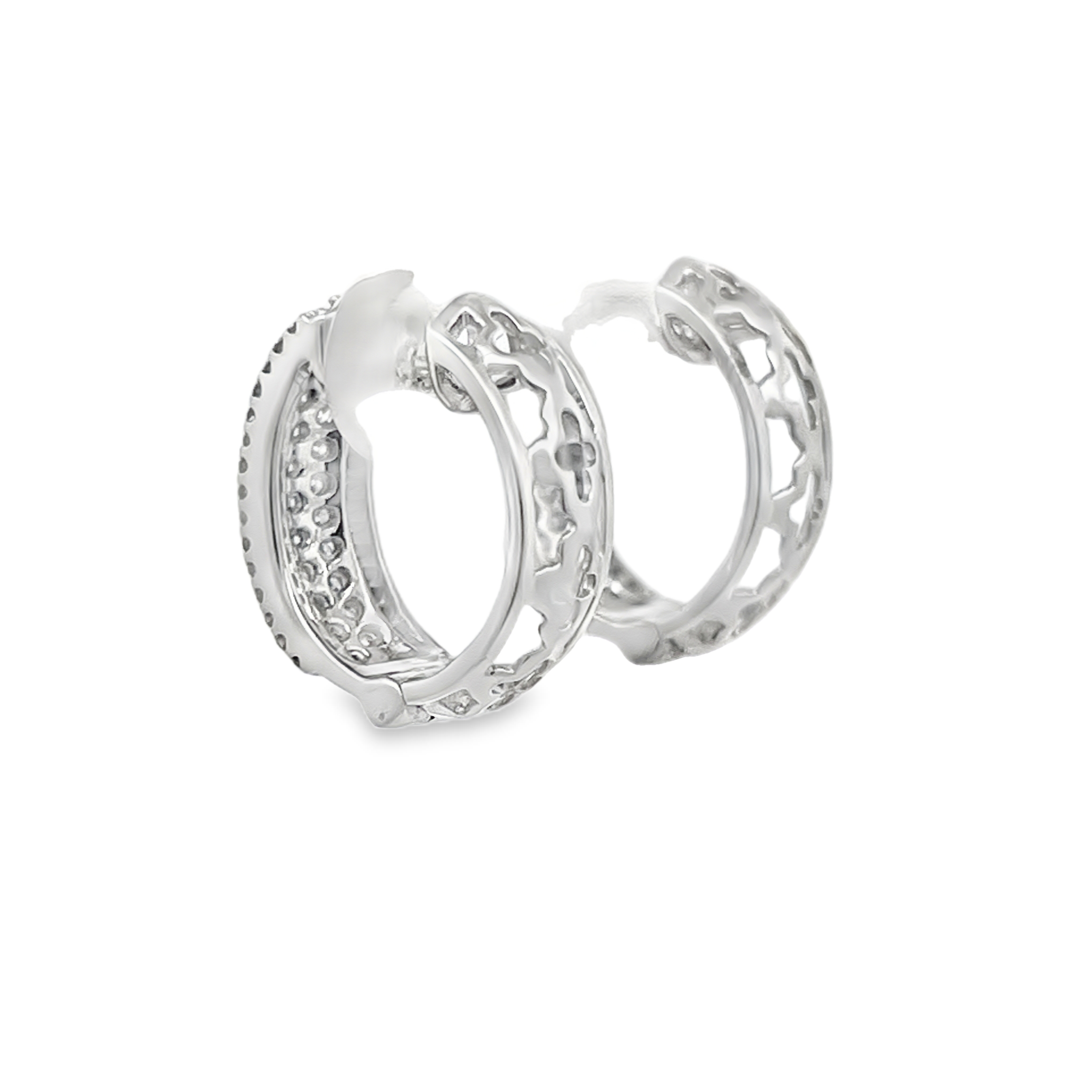 Natural Diamond Huggie Hoop Earrings