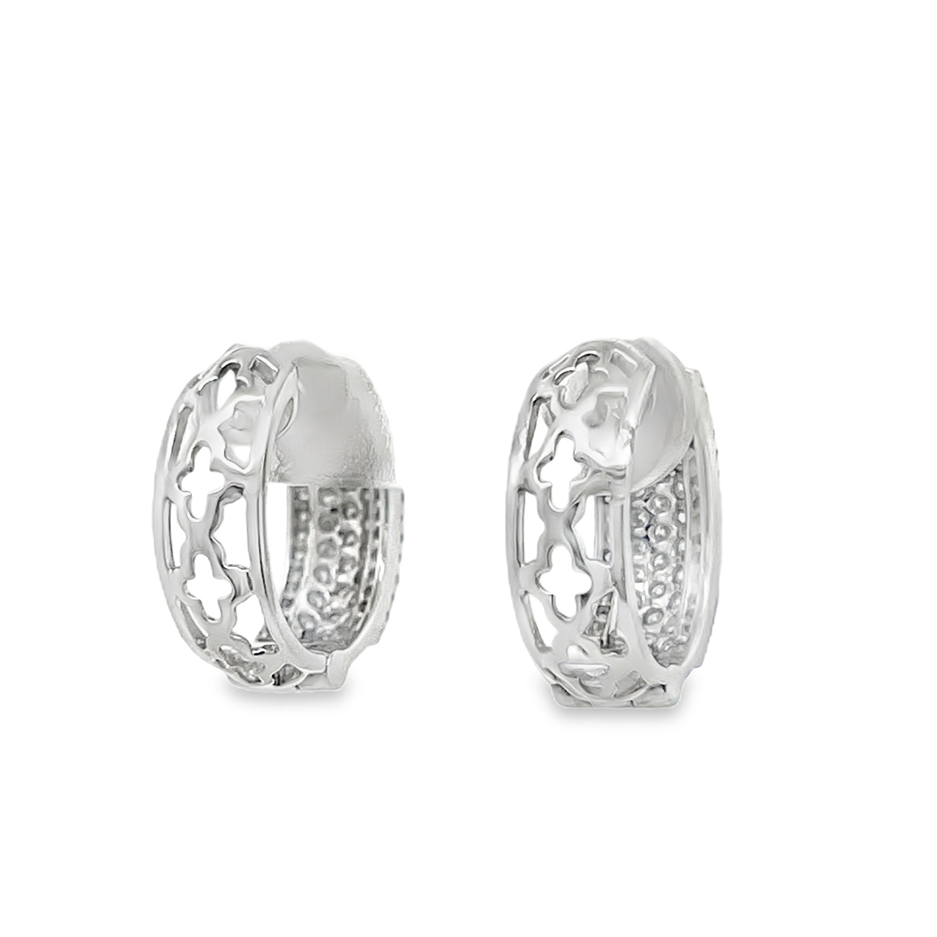 Natural Diamond Huggie Hoop Earrings