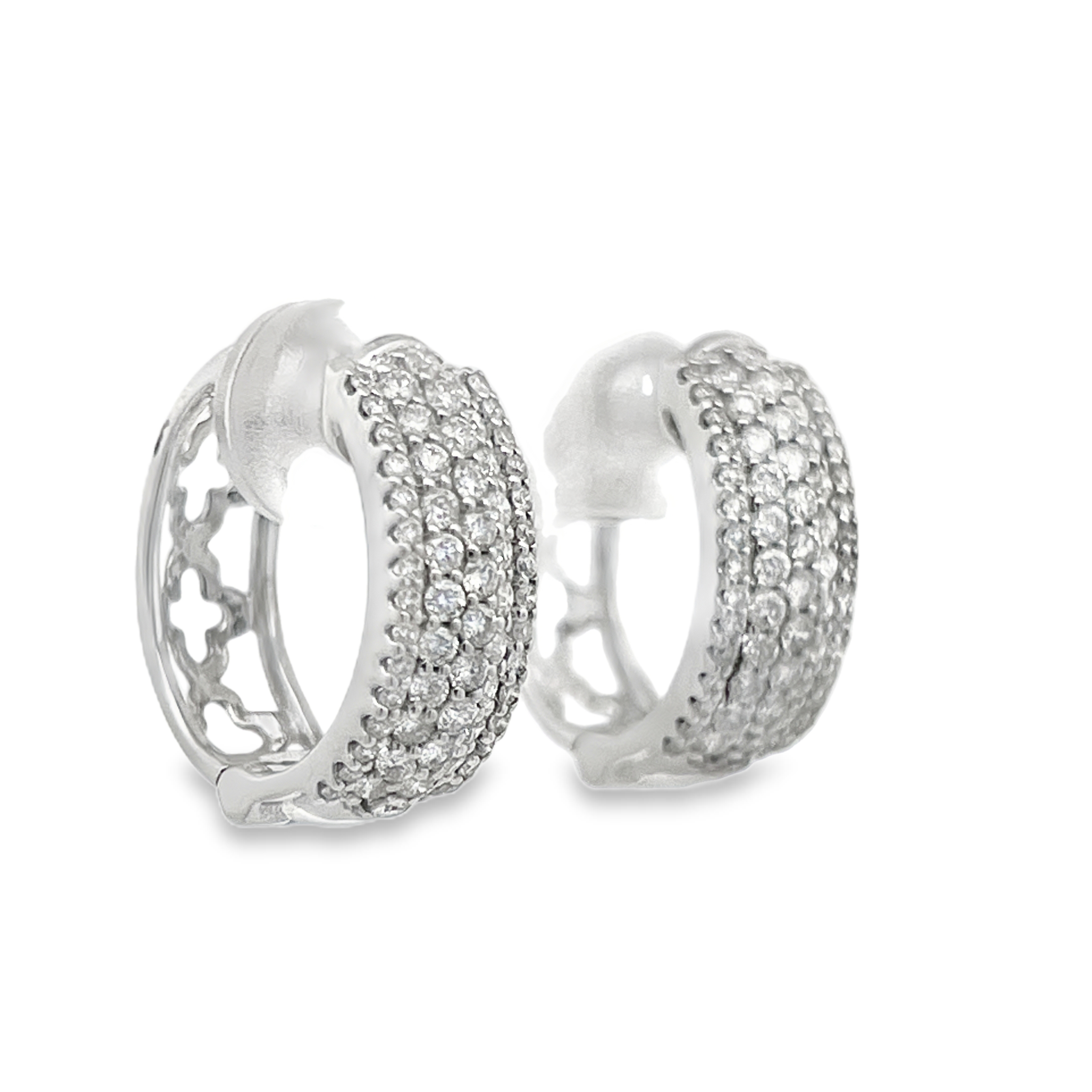Natural Diamond Huggie Hoop Earrings