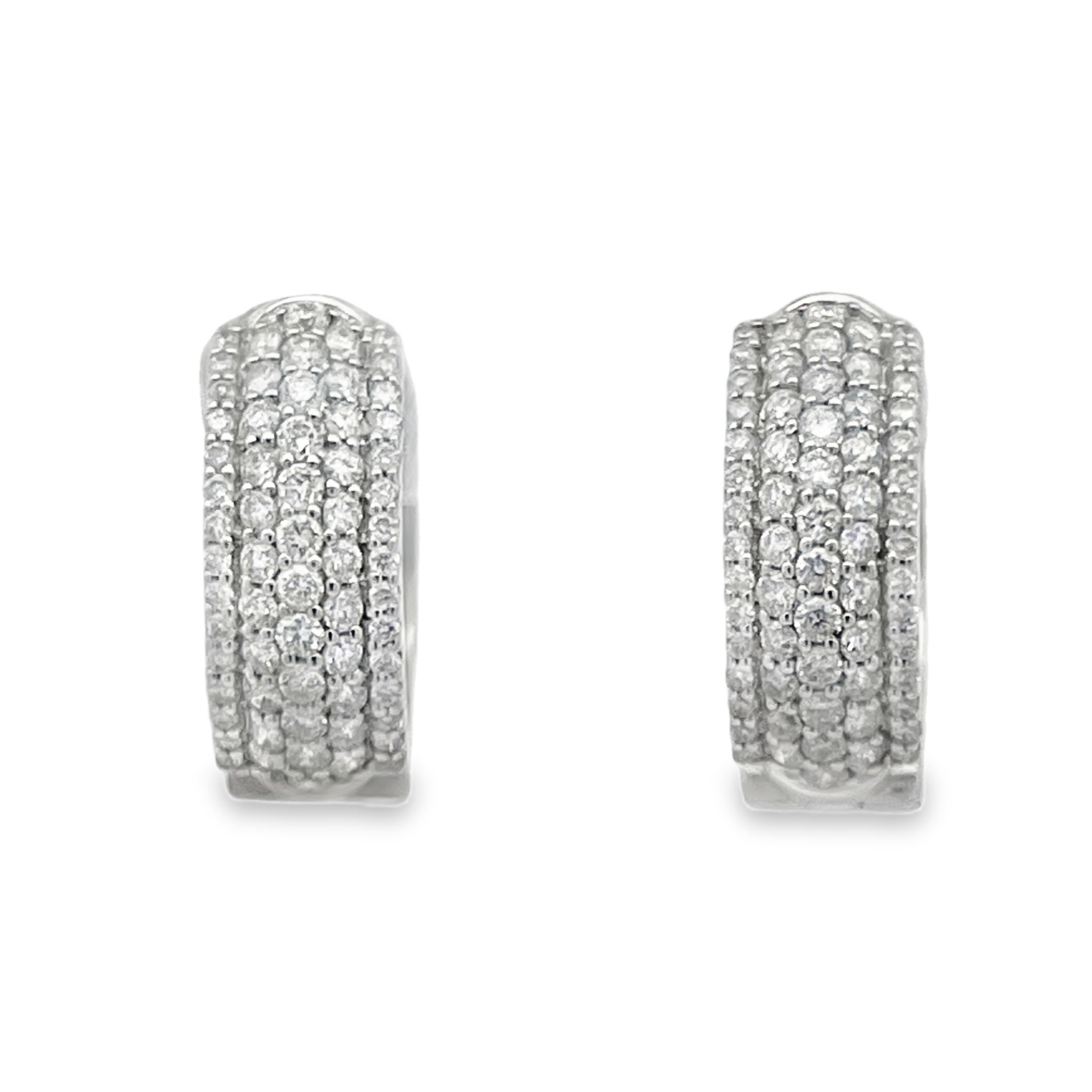 Natural Diamond Huggie Hoop Earrings
