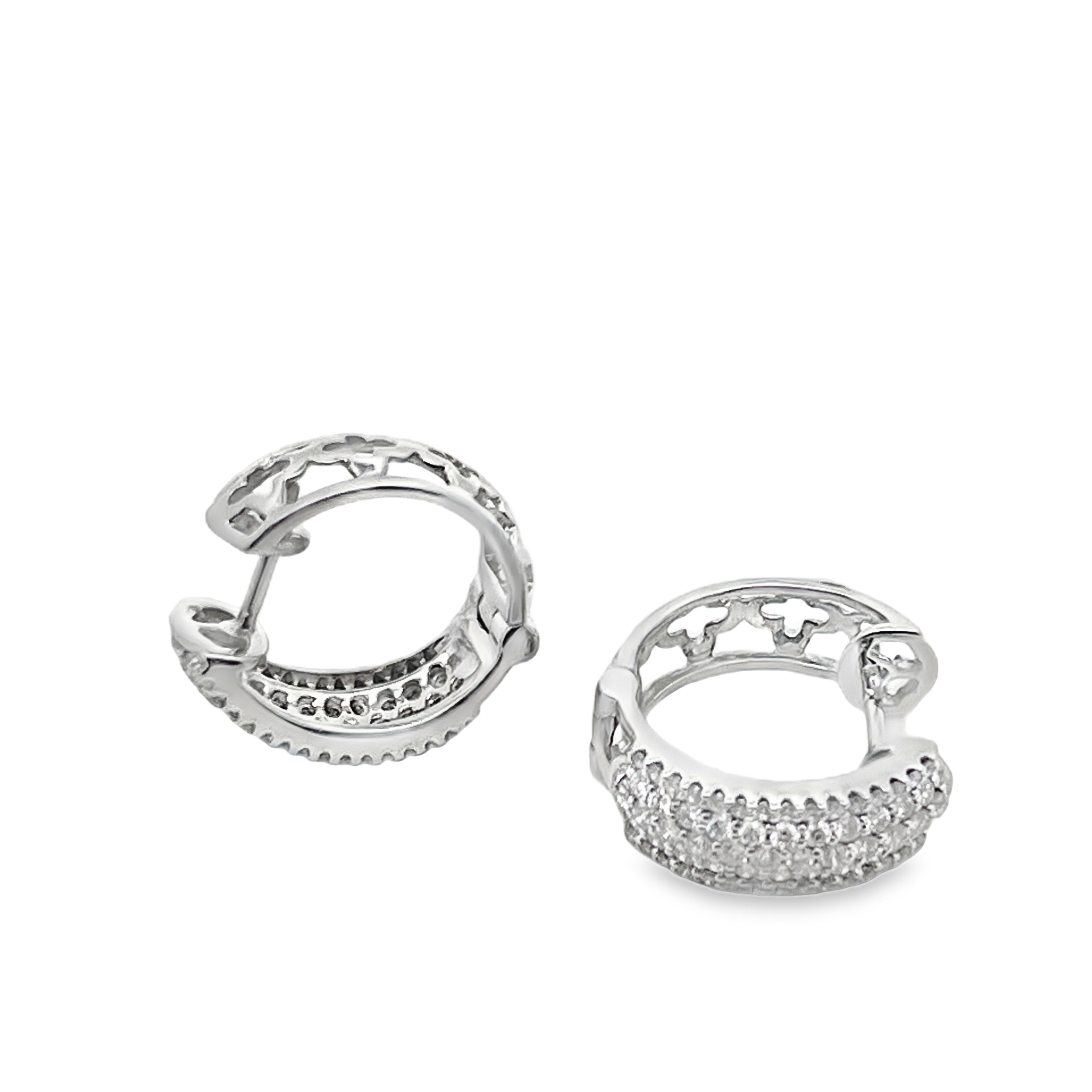 Natural Diamond Huggie Hoop Earrings
