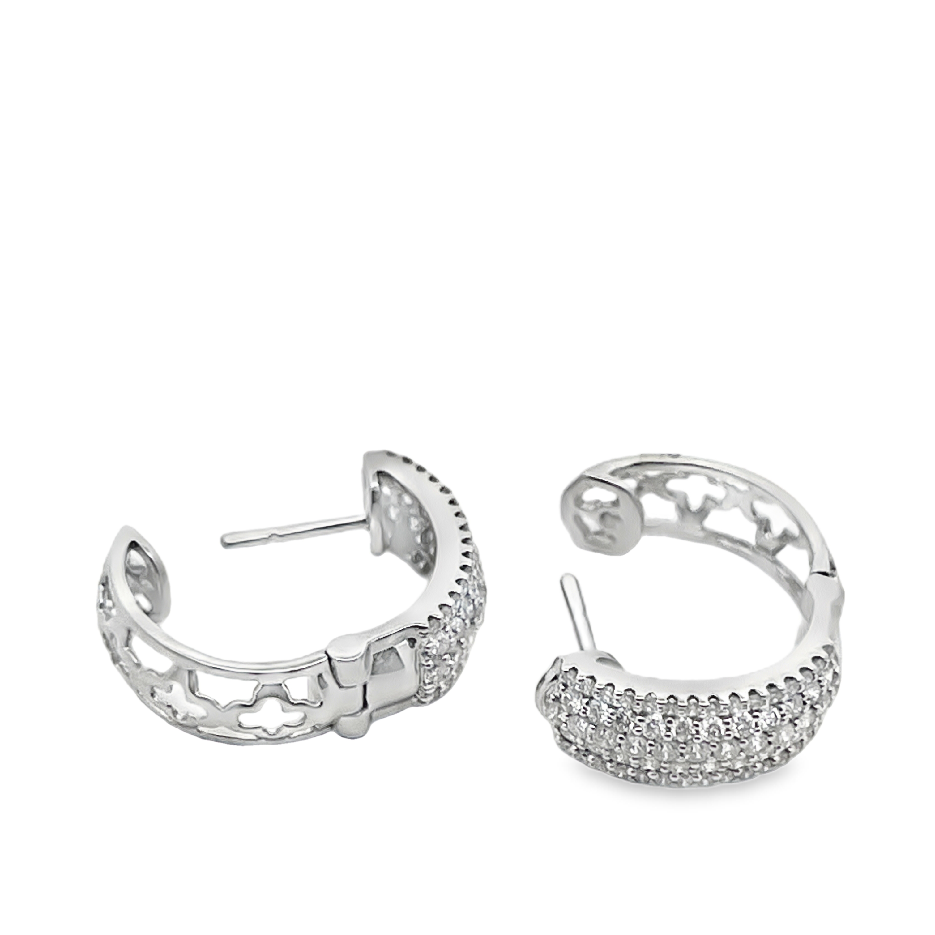 Natural Diamond Huggie Hoop Earrings