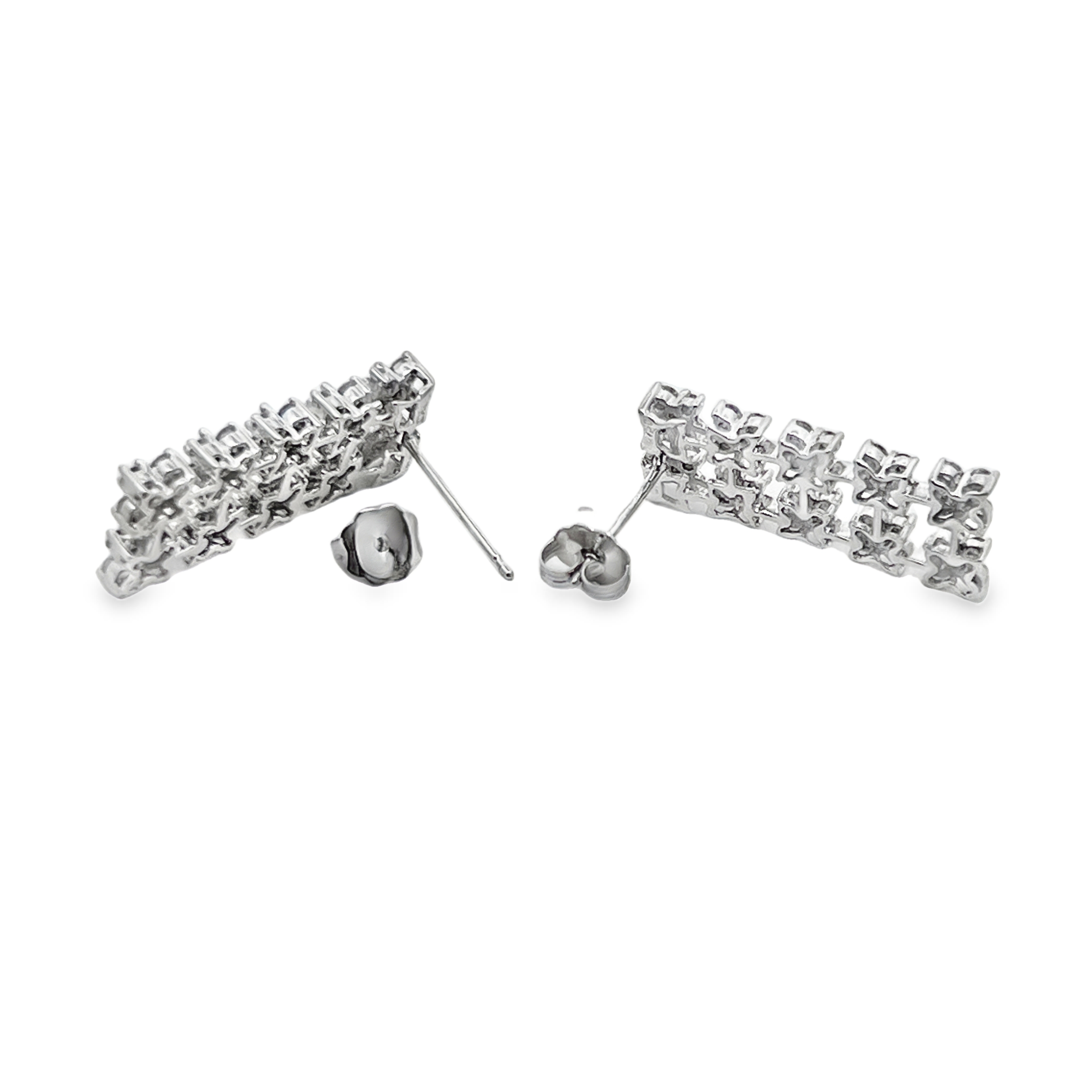 Natural Diamond Cluster Drop Earrings