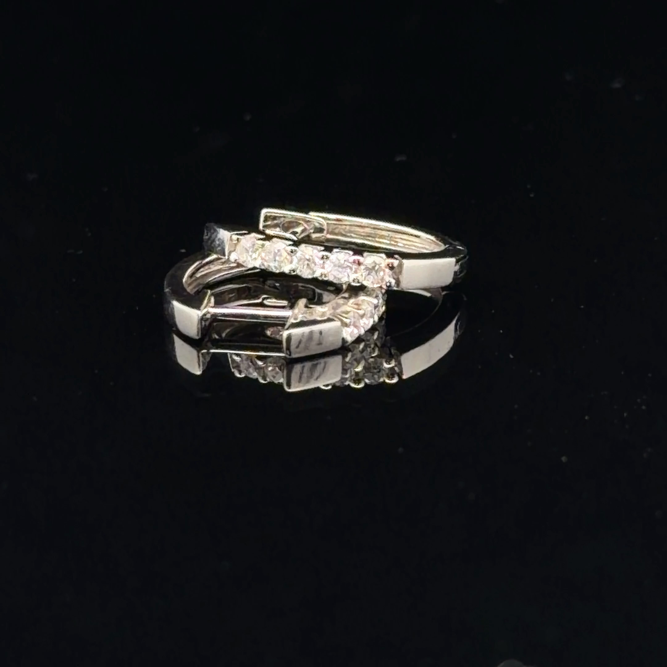 Natural Diamond Huggie Hoop Earrings