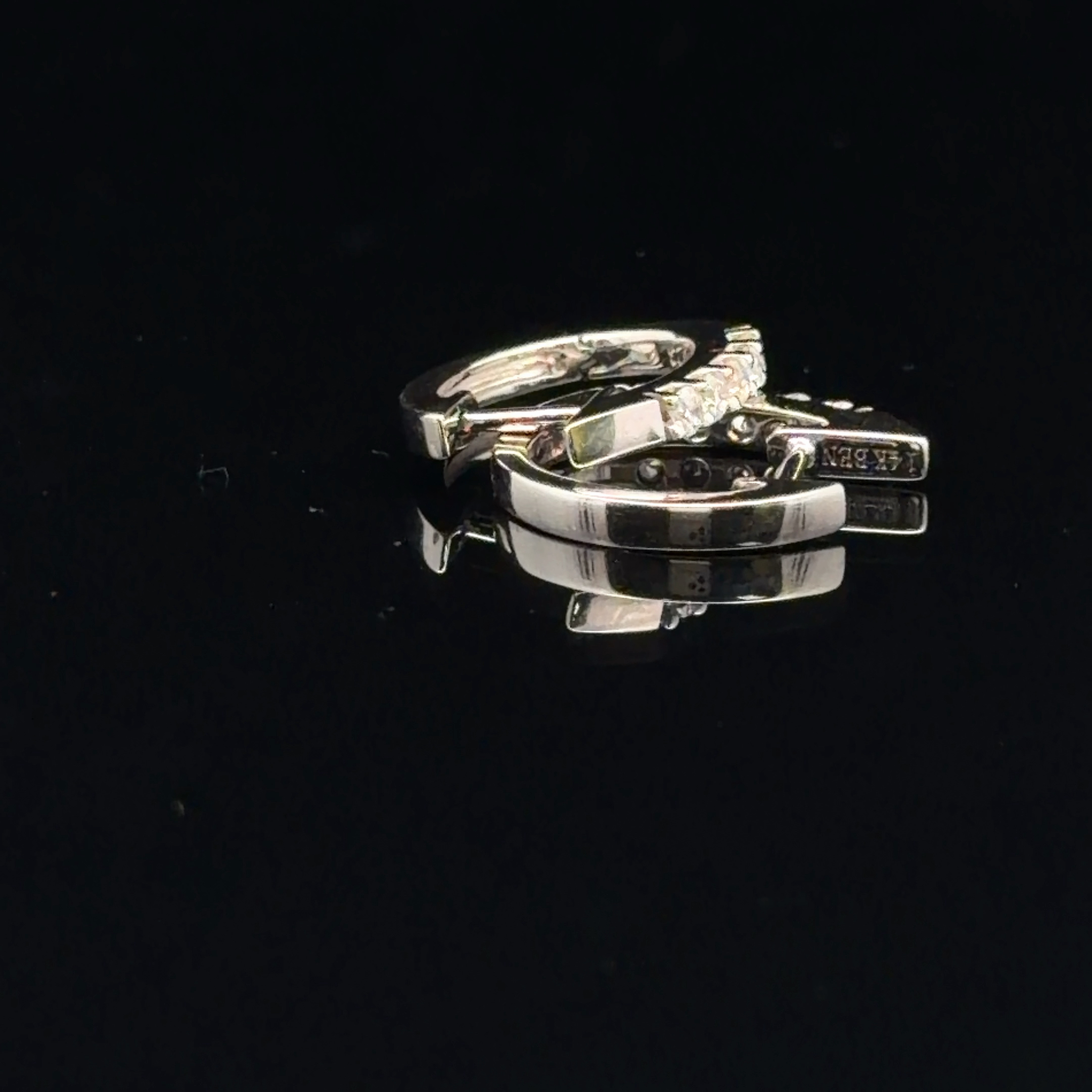 Natural Diamond Huggie Hoop Earrings