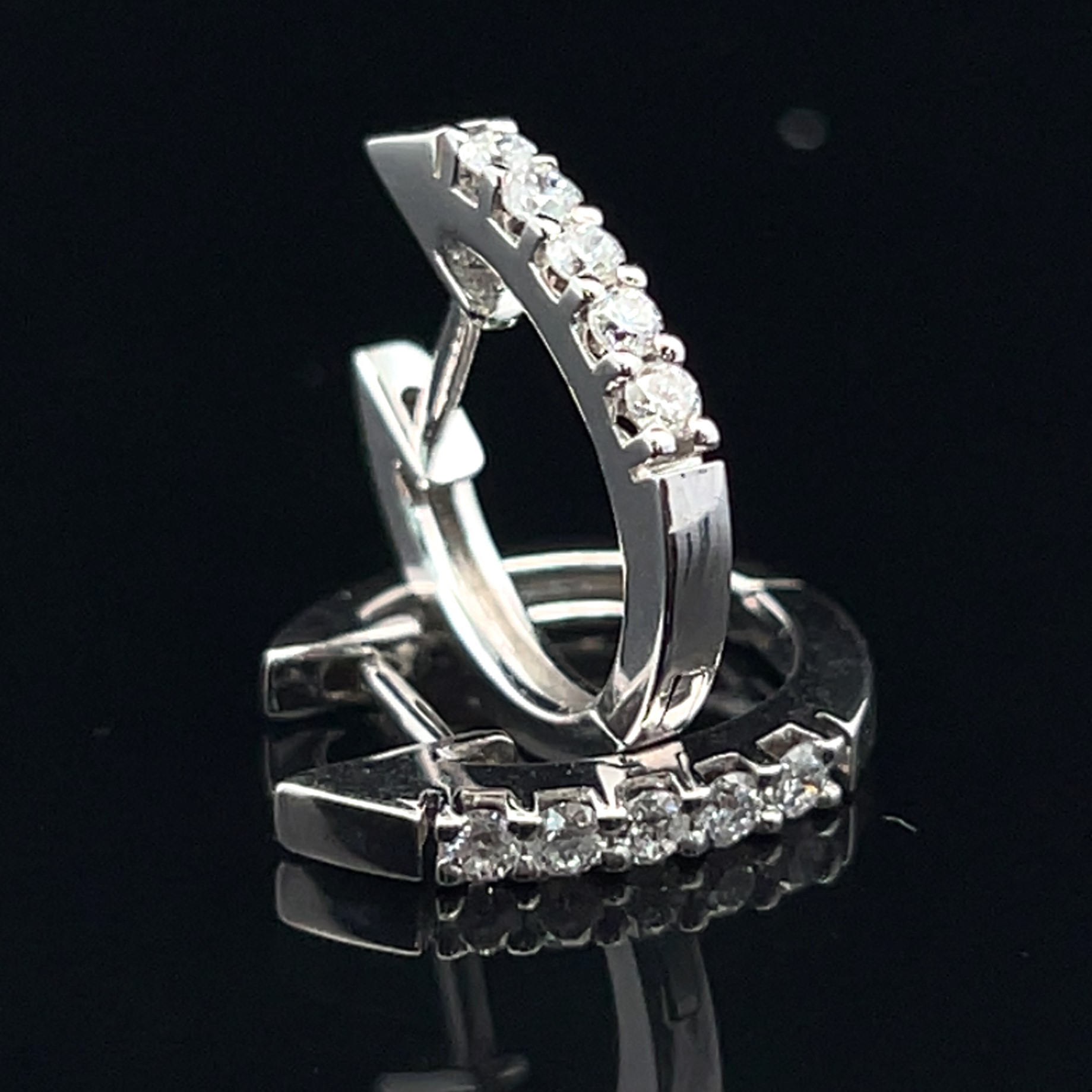 Natural Diamond Huggie Hoop Earrings