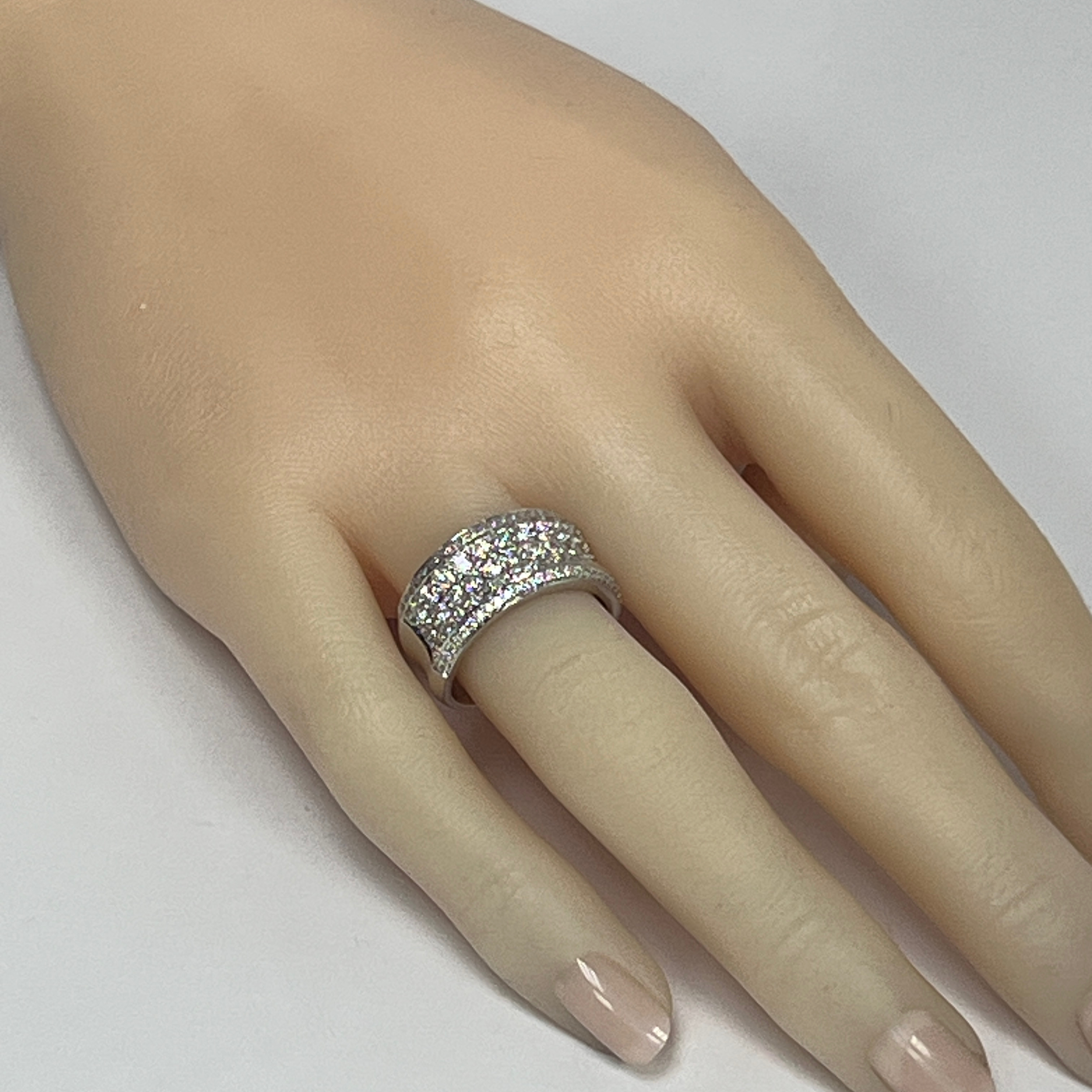 Natural Diamond Concave Wide Band Ring